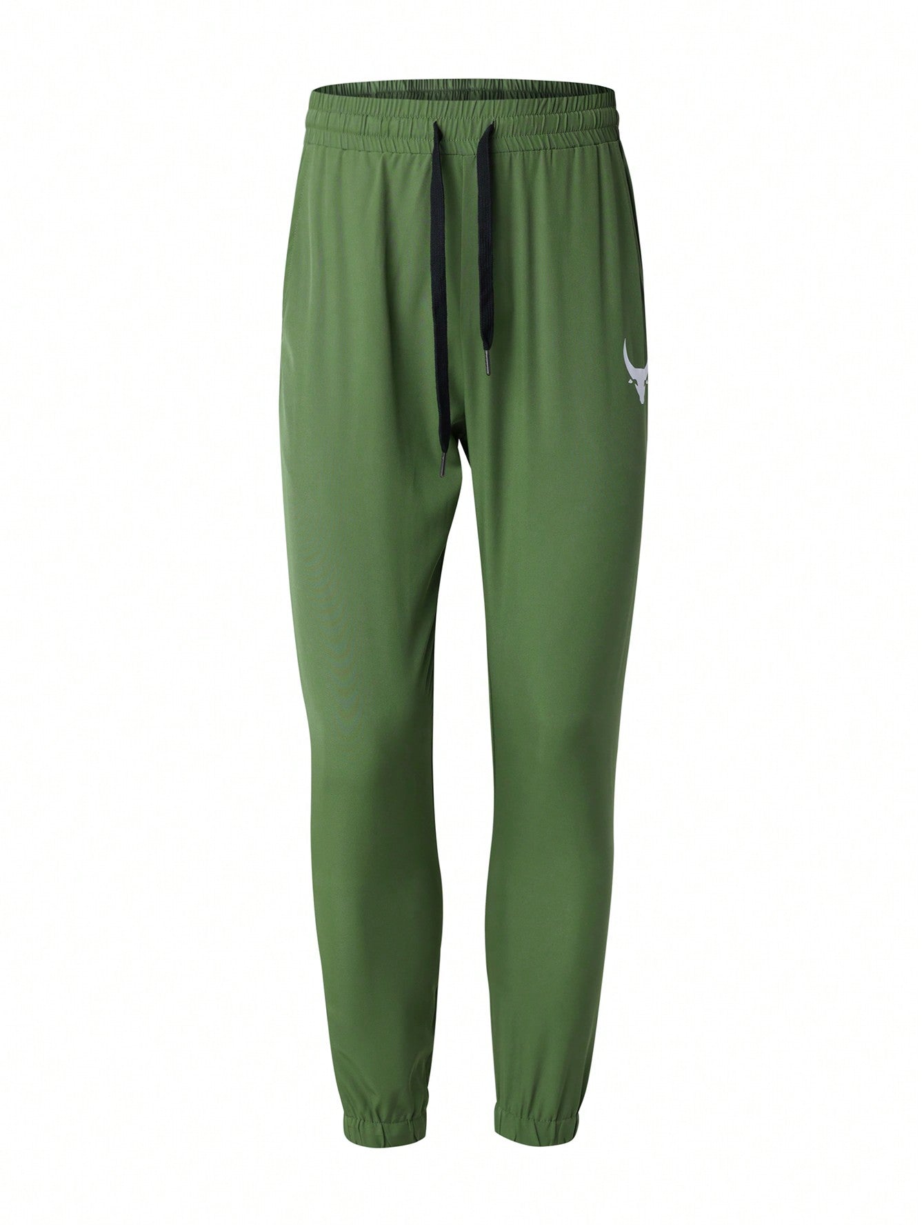 Manfinity Fitness Boyfriend Style Men's Bull Head Print Drawstring Waist Jogger Pants