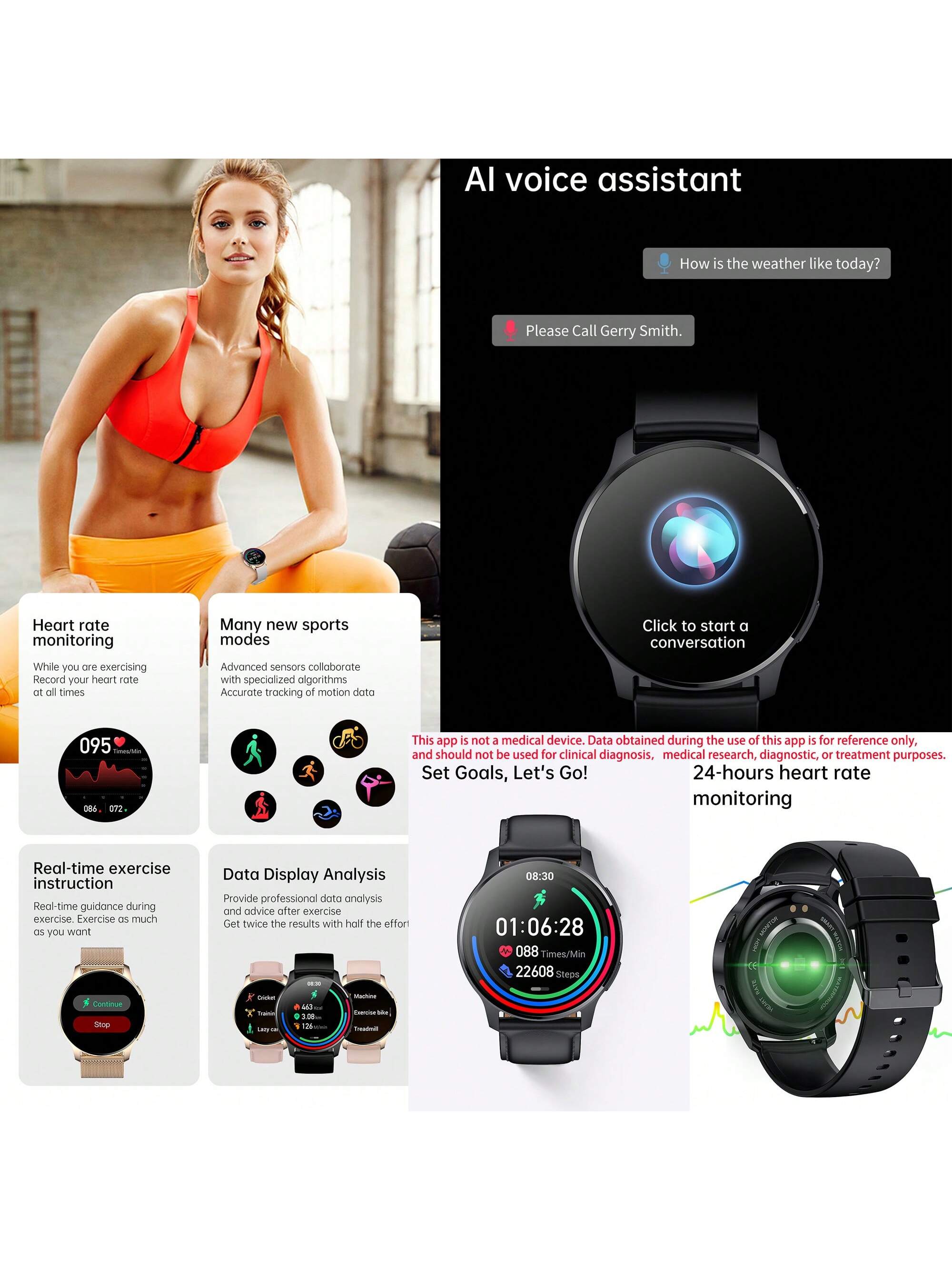 FITCXJX Smart Watch For Men, Smart Fitness Watch For Women, Call Integration, Multi Sports Modes,Wireless Call Smart Watch For Android And For IPhone, Fitness Tracker, Sleep Monitoring,Step Caloric,Call Information Prompt, Multi-Function Smart Watch