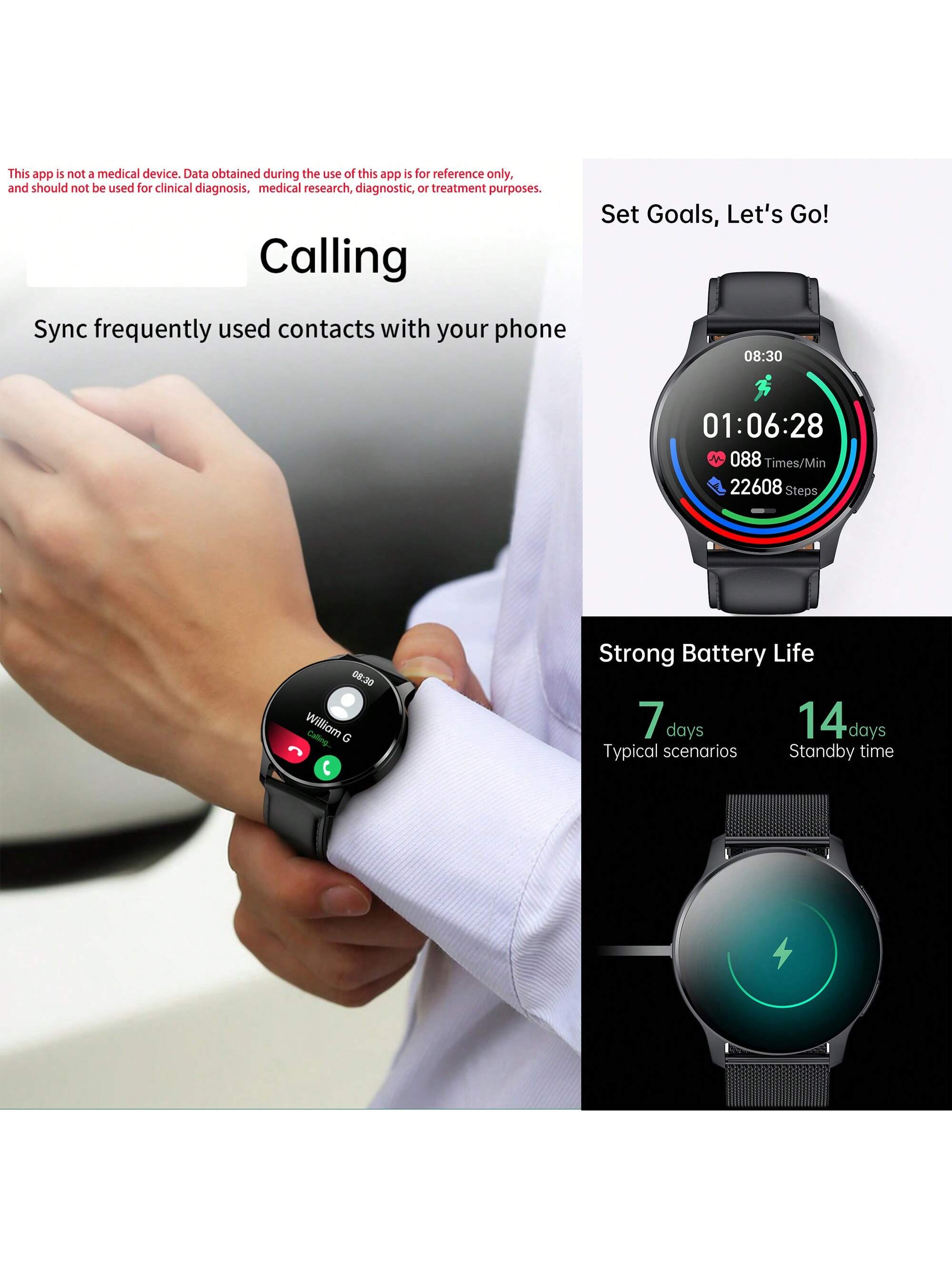 FITCXJX Smart Watch For Men, Smart Fitness Watch For Women, Call Integration, Multi Sports Modes,Wireless Call Smart Watch For Android And For IPhone, Fitness Tracker, Sleep Monitoring,Step Caloric,Call Information Prompt, Multi-Function Smart Watch