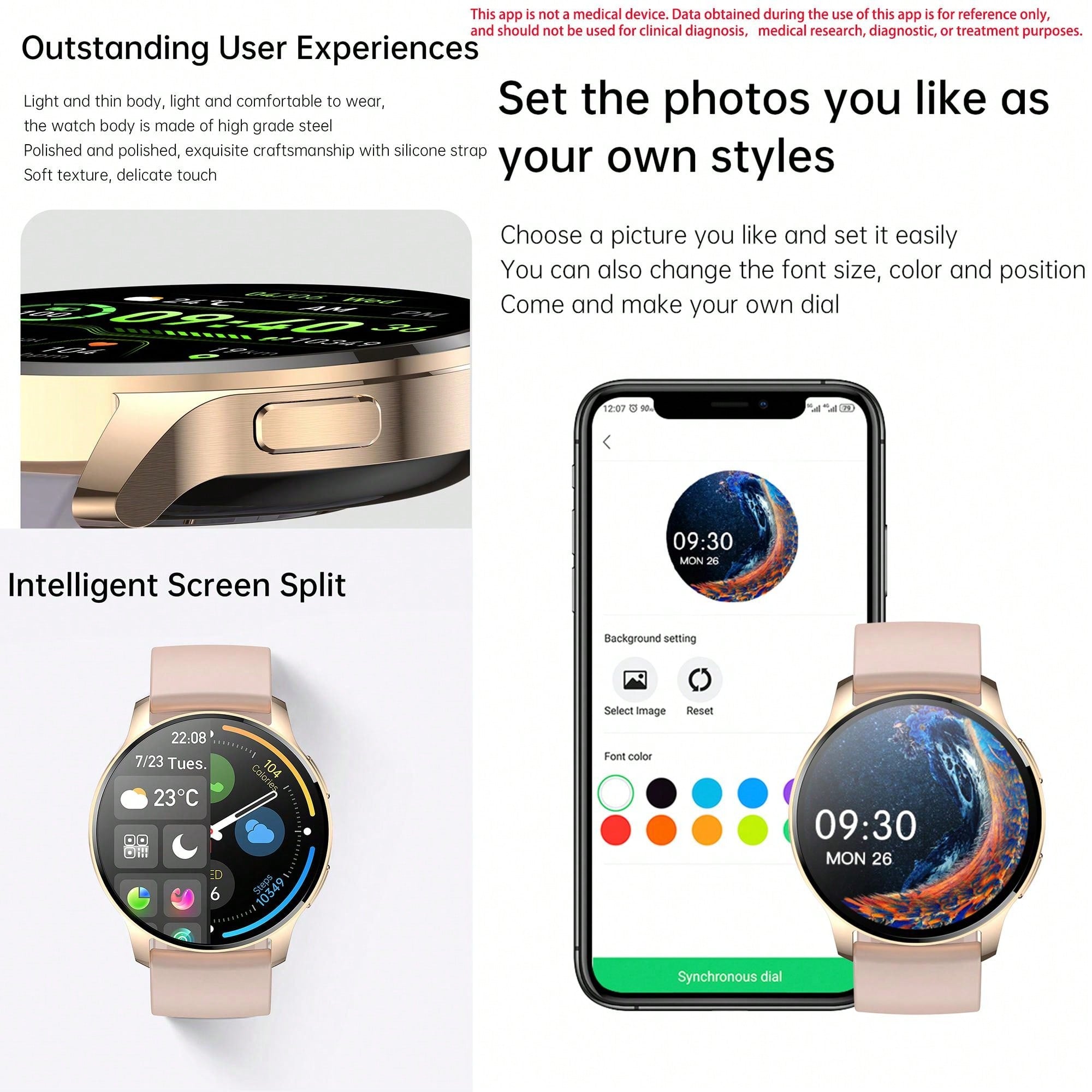FITCXJX Smart Watch For Men, Smart Fitness Watch For Women, Call Integration, Multi Sports Modes,Wireless Call Smart Watch For Android And For IPhone, Fitness Tracker, Sleep Monitoring,Step Caloric,Call Information Prompt, Multi-Function Smart Watch