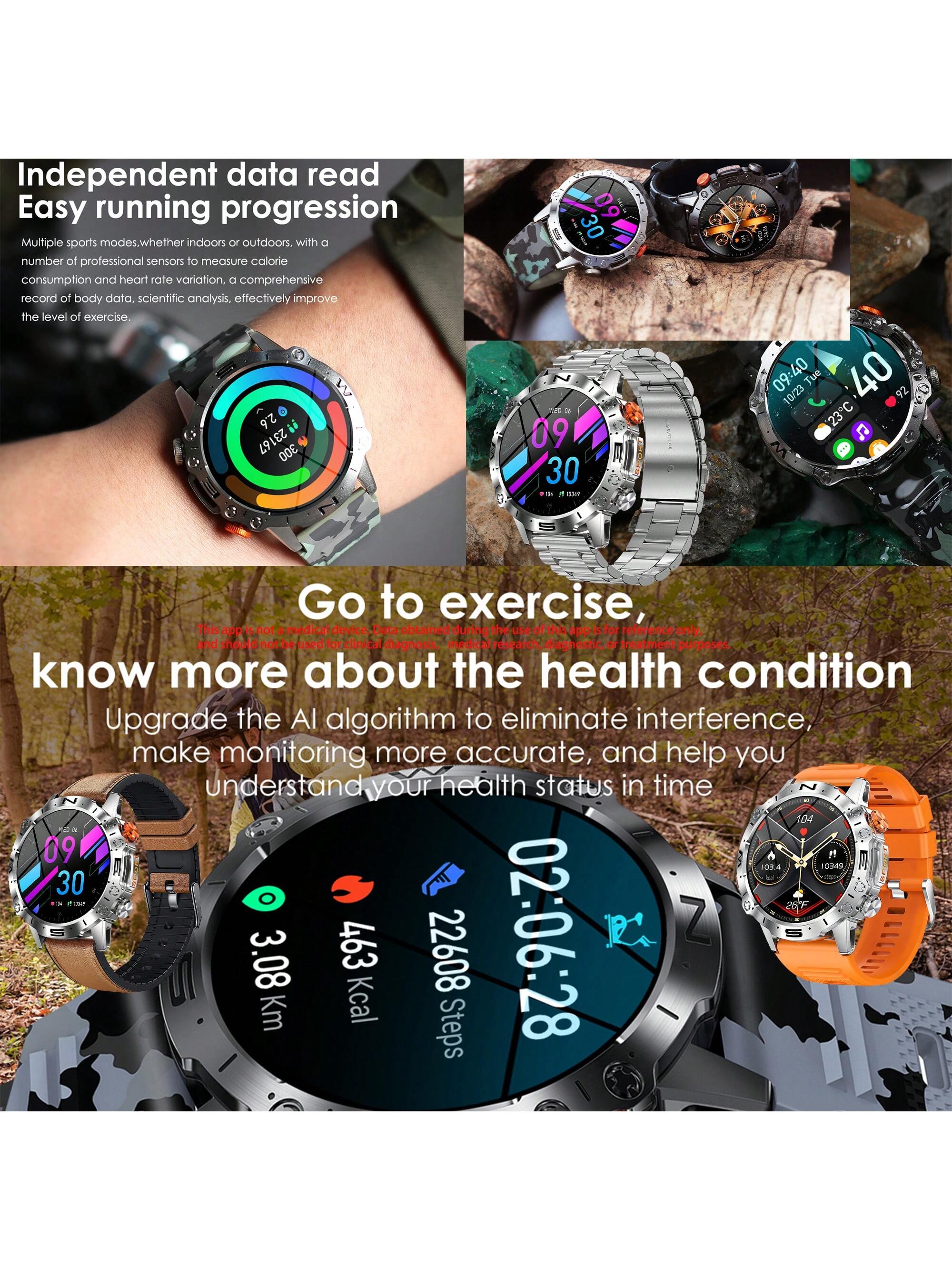 SGDDFIT Smart Watch For Men, Smart Fitness Watch For Women, Call Integration, Multi Sports Modes,Wireless Call Smart Watch For Android And For IPhone, Fitness Tracker, Sleep Monitoring,Step Caloric,Call Information Prompt, Multi-Function Smart Watch