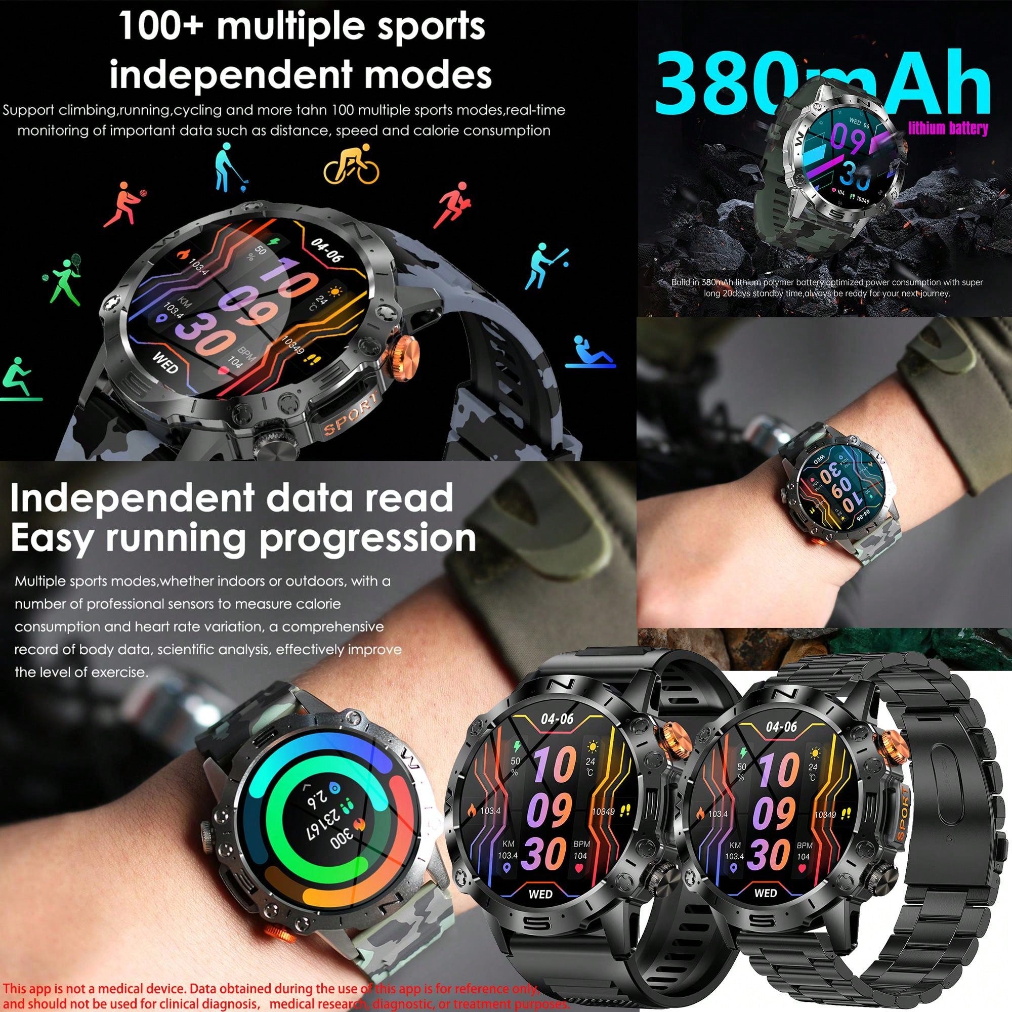 SGDDFIT Smart Watch For Men, Smart Fitness Watch For Women, Call Integration, Multi Sports Modes,Wireless Call Smart Watch For Android And For IPhone, Fitness Tracker, Sleep Monitoring,Step Caloric,Call Information Prompt, Multi-Function Smart Watch
