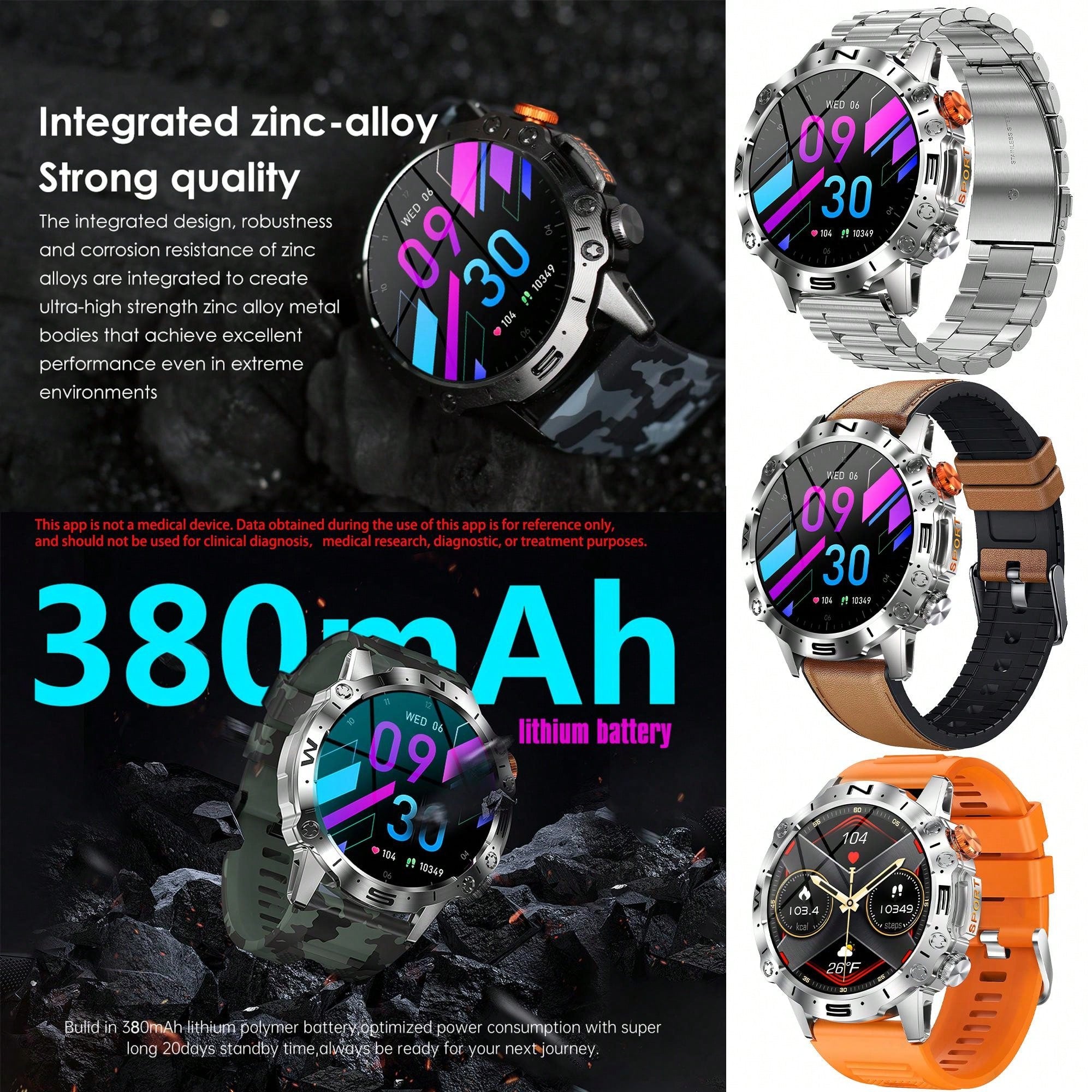 SGDDFIT Smart Watch For Men, Smart Fitness Watch For Women, Call Integration, Multi Sports Modes,Wireless Call Smart Watch For Android And For IPhone, Fitness Tracker, Sleep Monitoring,Step Caloric,Call Information Prompt, Multi-Function Smart Watch