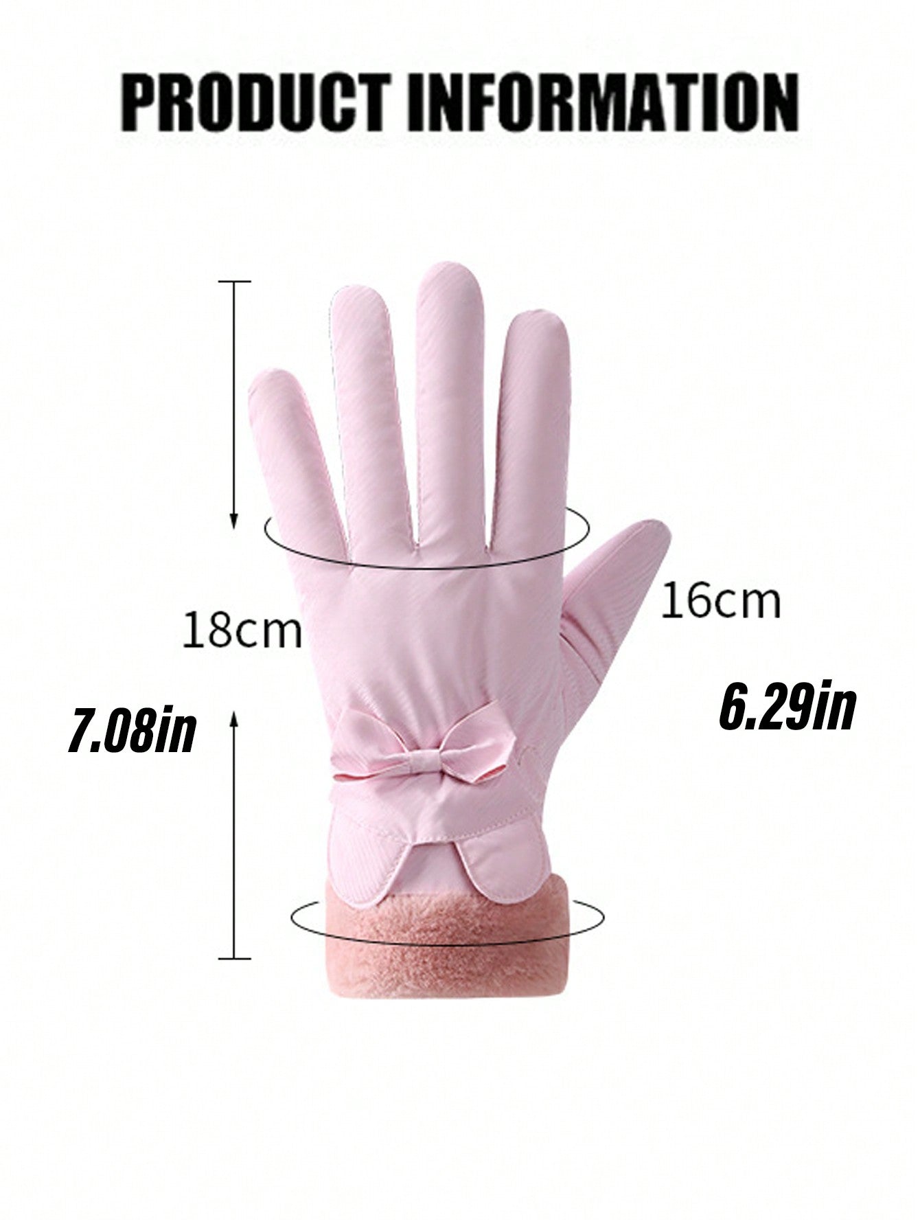 1 Pair Women Winter Warm Gloves, Waterproof