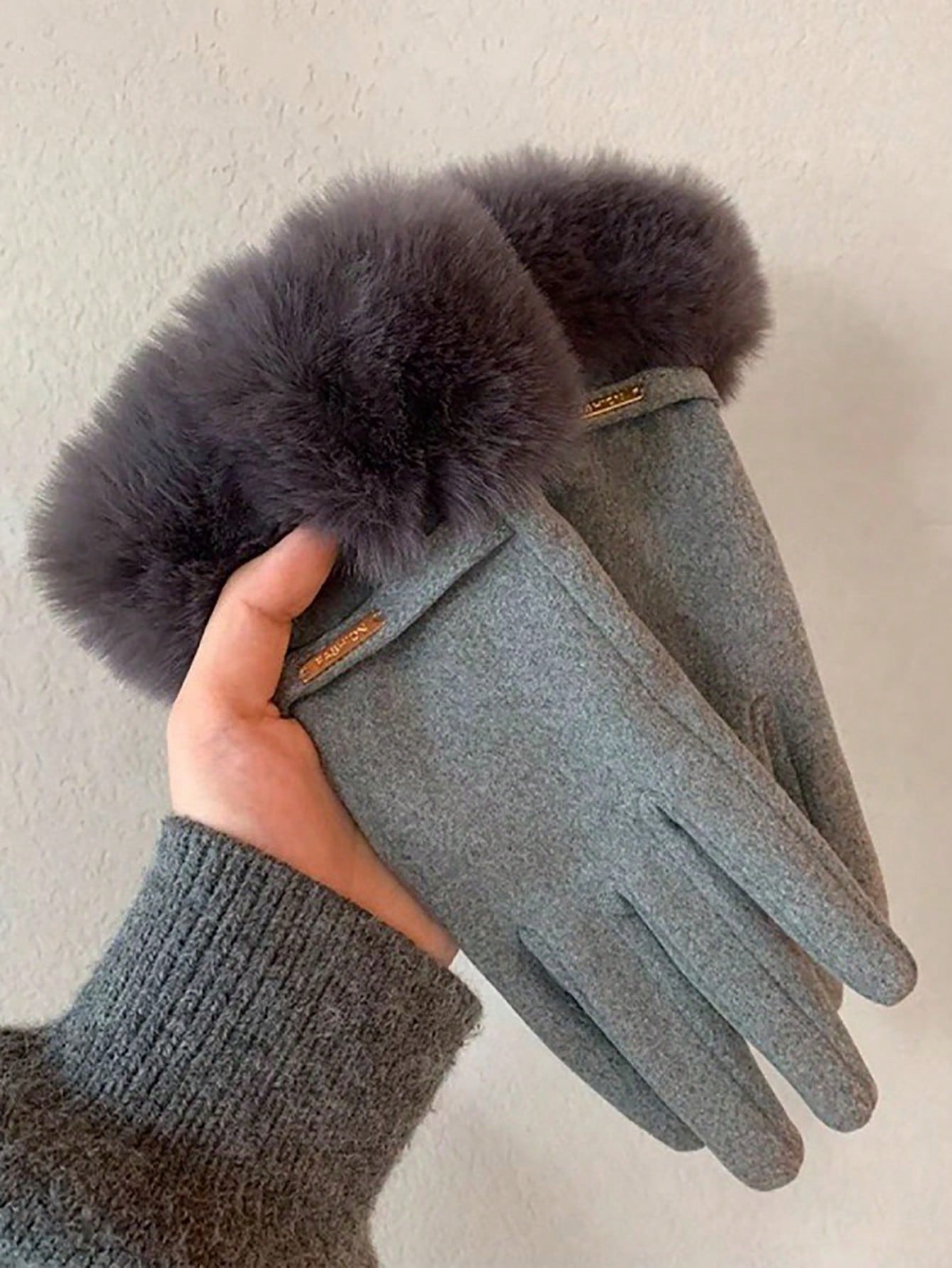 1 Pair Women's Winter Cold And Windproof Warm Gloves Elegant Casual Finger Touch Screen Gloves Suitable For Outdoor Cycling, Traveling, Daily Wear