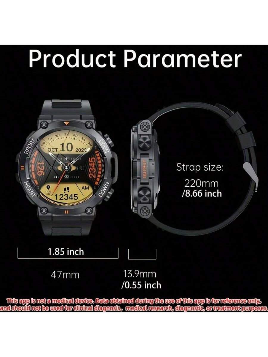 New 1.39" Wireless Call Smart Watch Men Sports Fitness Tracker Smartwatch For Android IOS 400mAh