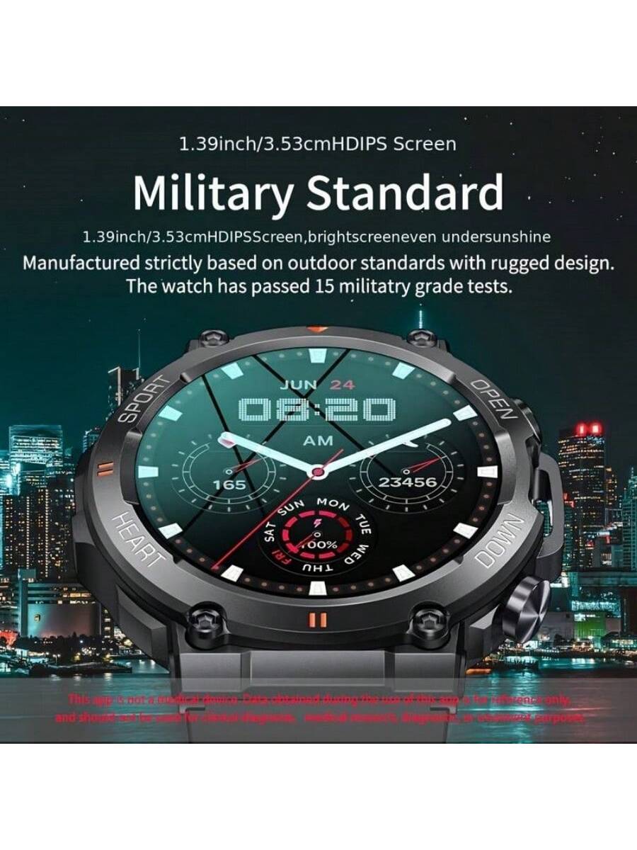 New 1.39" Wireless Call Smart Watch Men Sports Fitness Tracker Smartwatch For Android IOS 400mAh