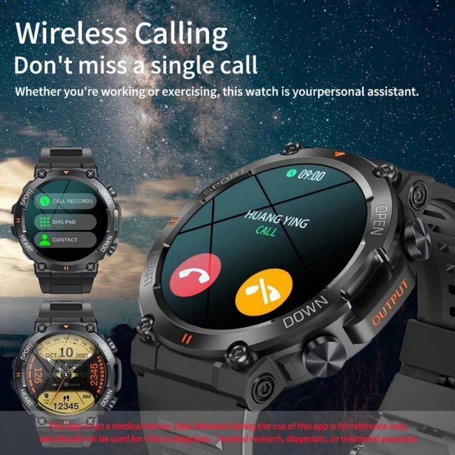 New 1.39" Wireless Call Smart Watch Men Sports Fitness Tracker Smartwatch For Android IOS 400mAh