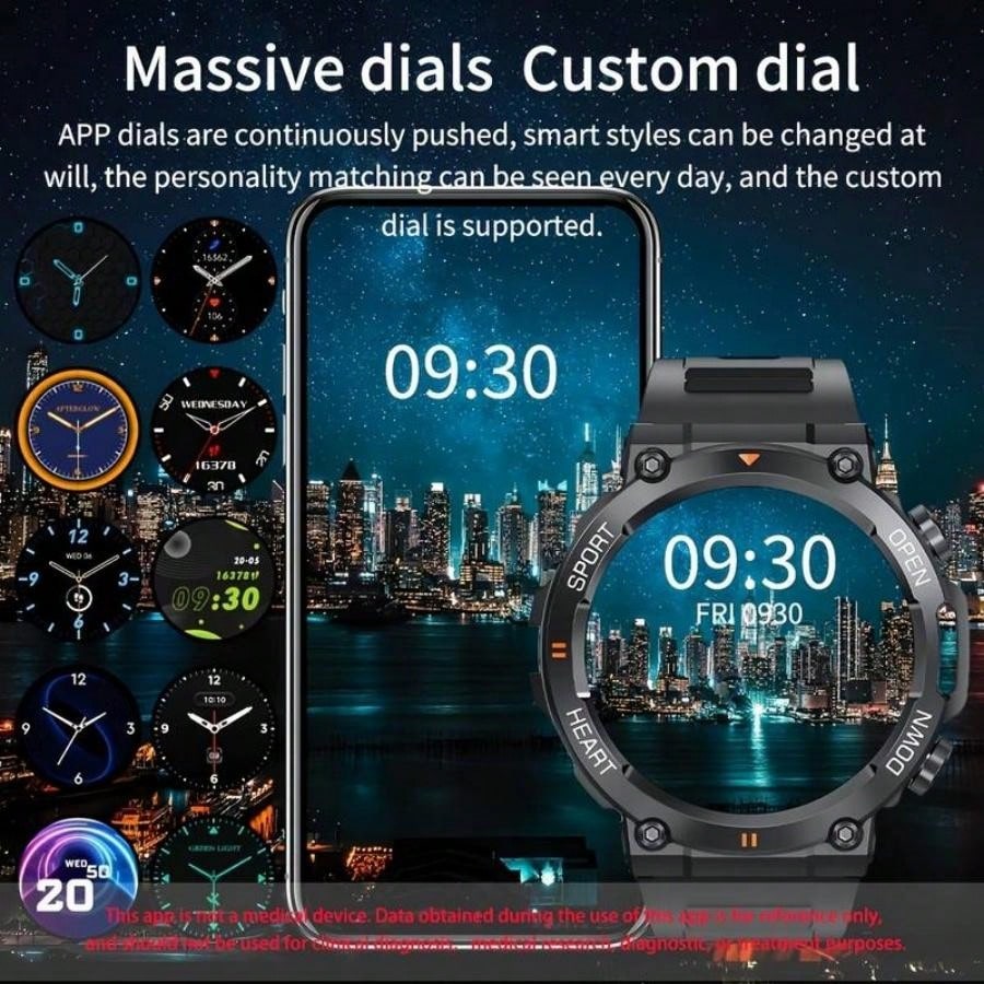 New 1.39" Wireless Call Smart Watch Men Sports Fitness Tracker Smartwatch For Android IOS 400mAh