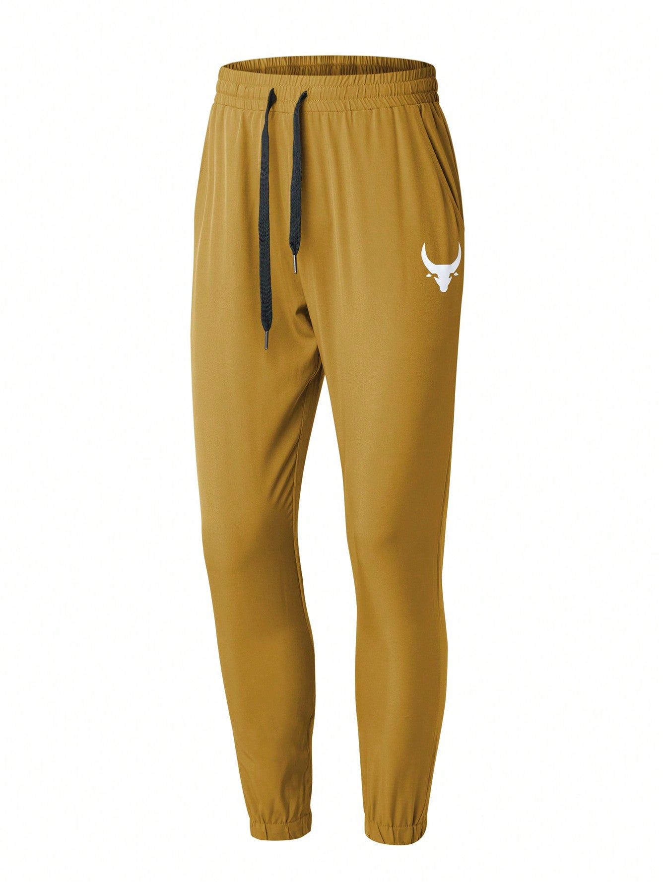 Manfinity Sport Corelite Boyfriend Style Men's Drawstring Waist Sports Pants With Bull Pattern