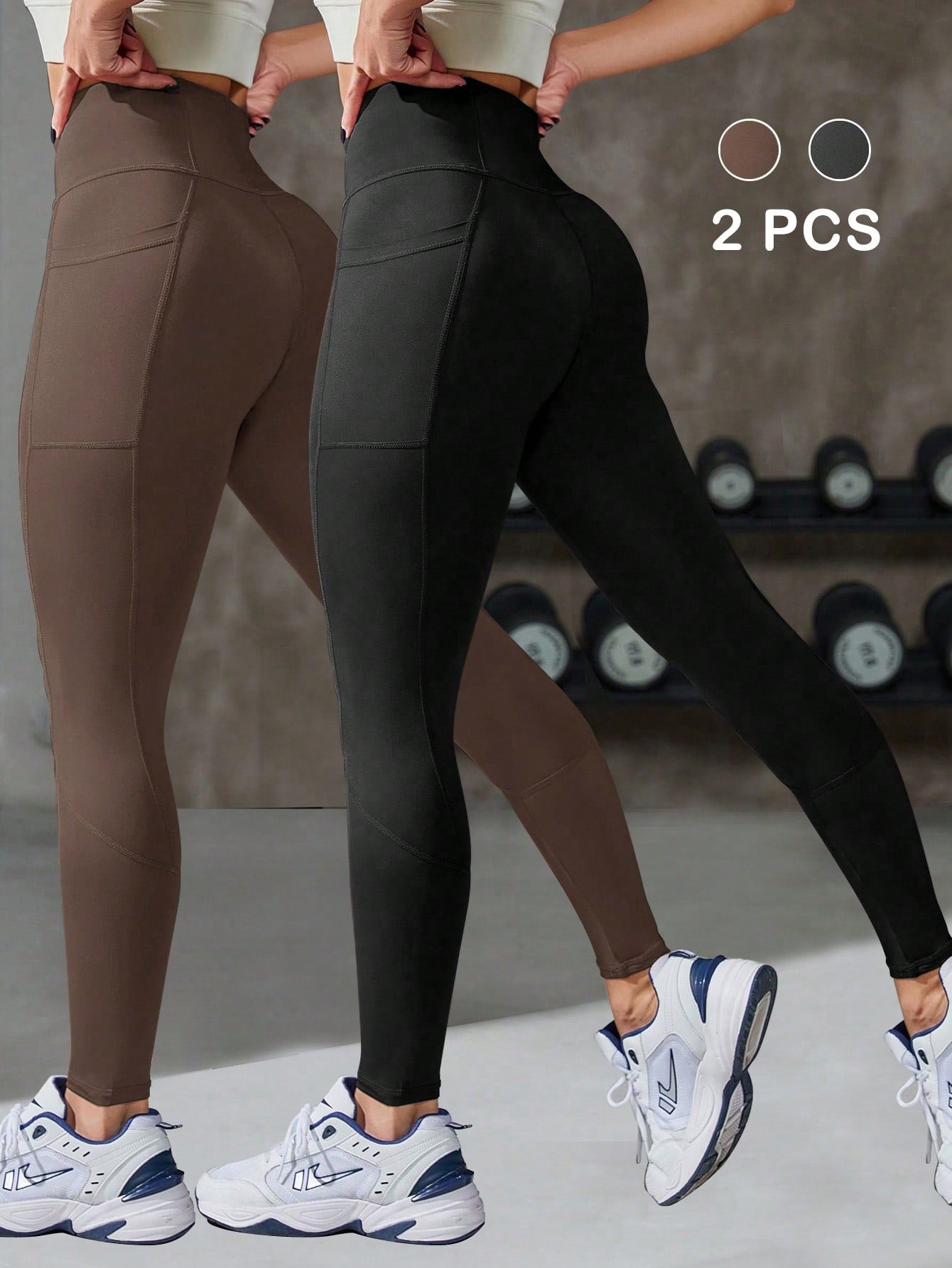 SHEIN Women Solid Color Daily Casual Sports Leggings