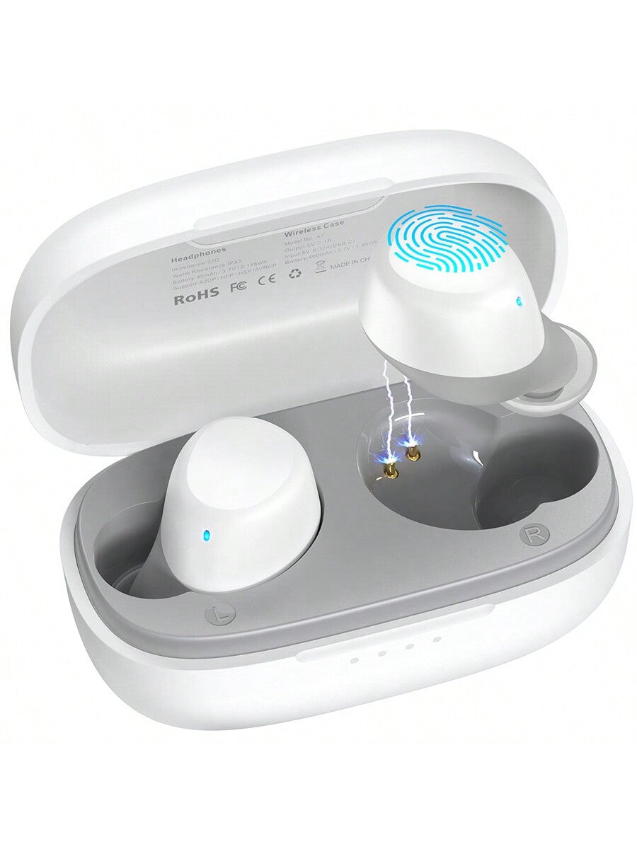TOZO A1 Mini Wireless Earbuds Bluetooth 5.3 In Ear Light-Weight Headphones Built-In Microphone, IPX5 Waterproof, Immersive Premium Sound Long Distance Connection Headset With Charging Case.Best Christmas And Halloween Gifts For Family/Friends/Couples