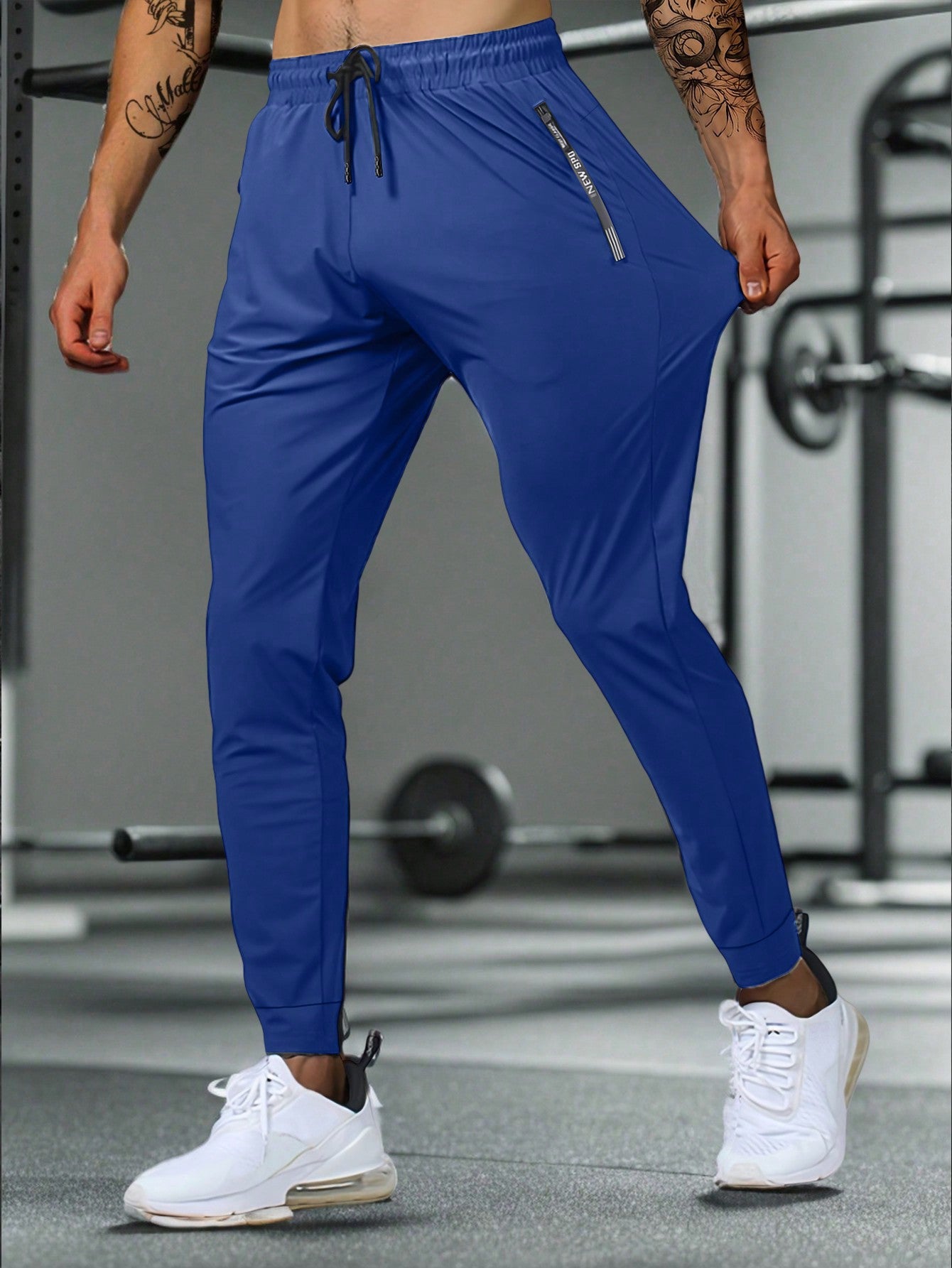 Summer Boyfriend Style Men High Elasticity Comfortable Zipper Pocket Adjustable Waist Ideal For Exercise And Training Machine Washable Casual Long Pants