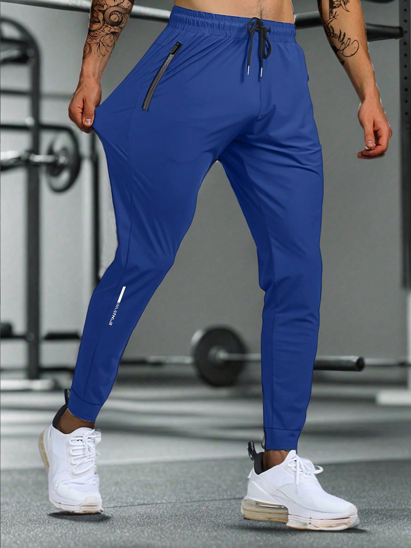 Summer Boyfriend Style Men High Elasticity Comfortable Zipper Pocket Adjustable Waist Ideal For Exercise And Training Machine Washable Casual Long Pants