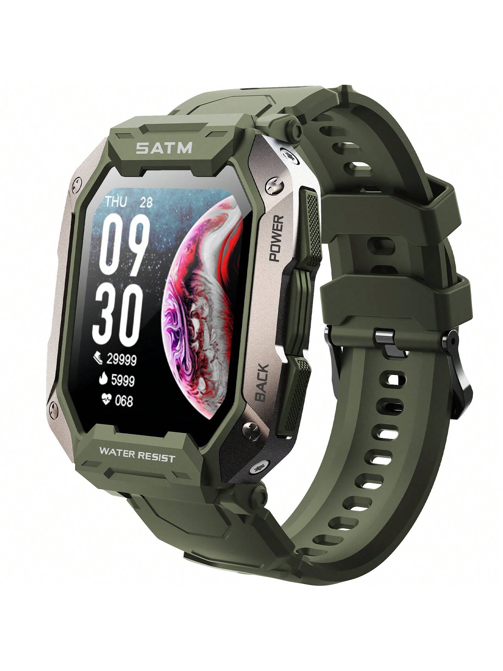 JELLOO JELLOO Military Smart Watches For Men 5ATM Waterproof Tactical Rugged Tactical Sports Smartwatch 1.71" HD Fitness Tracker With Heart Rate Sleep Monitor Outdoor Smart Watch Compatible With Android IPhone