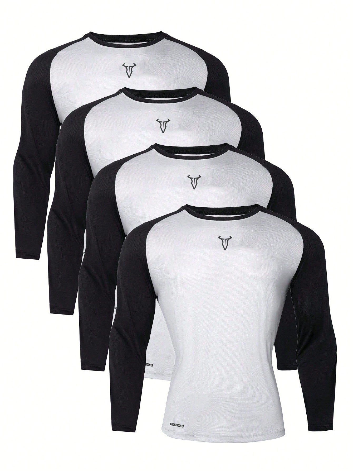 Manfinity Boyfriend Style Men's Casual Bull Print Round Neck Long Sleeve Fitness Workout T-Shirt, Sports