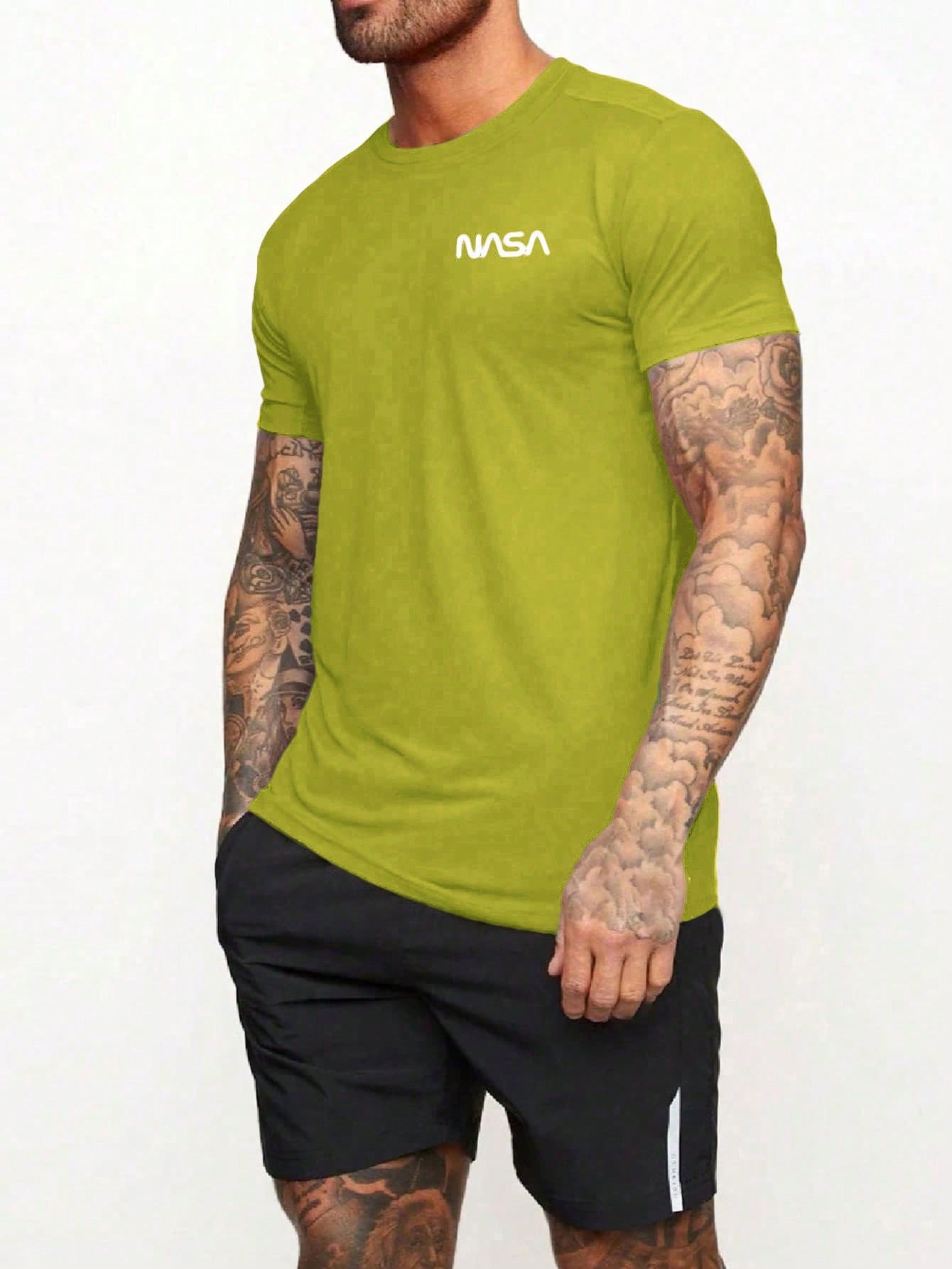 Manfinity Fitness Manfinity Fitness Boyfriend Style Men Letter Graphic Sports Tee Workout Tops Basic T Shirt Graphic Boyfriend Style Men T Shirt Boyfriend Style Men Joggers