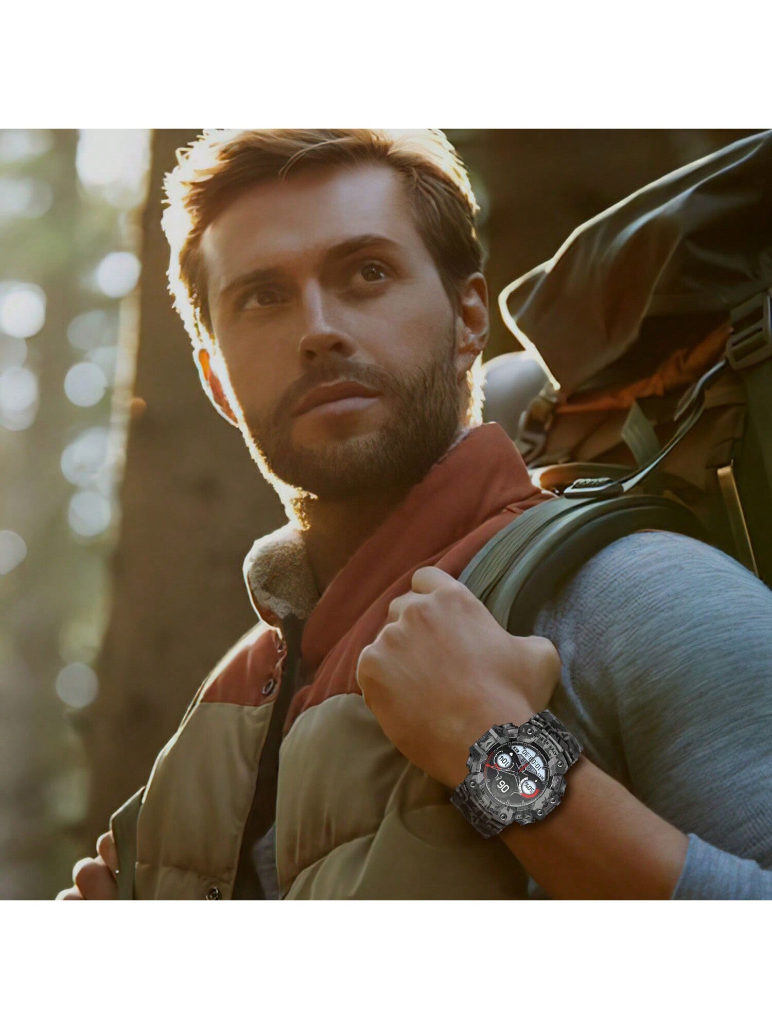 FERTO Men's Smart Watches(Answer/Maker Calls),Sports Watches With Compass ,Pedometer, Lighting Function 100 Sport Modes Fitness Tracker With IP67 Waterproof Sleep Monitor Activity Tracker And Sport Watch For Android IOS