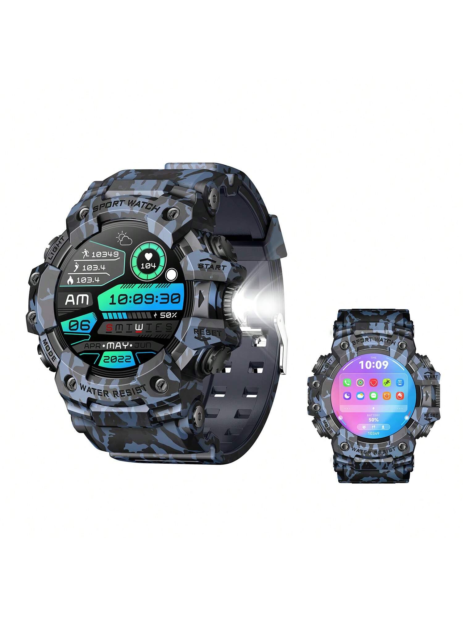 FERTO Men's Smart Watches(Answer/Maker Calls),Sports Watches With Compass ,Pedometer, Lighting Function 100 Sport Modes Fitness Tracker With IP67 Waterproof Sleep Monitor Activity Tracker And Sport Watch For Android IOS