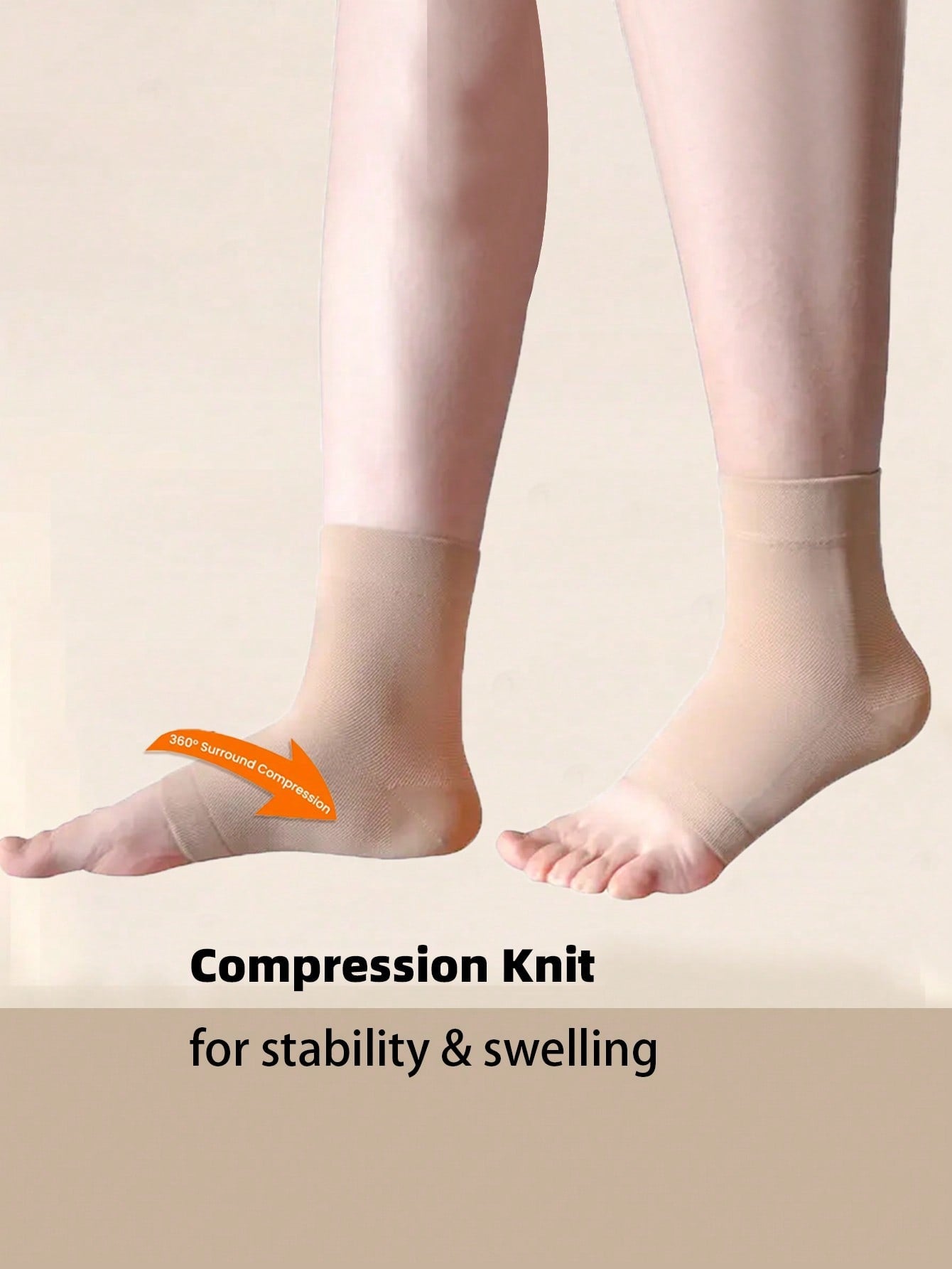 1Pair Of Unisex Elastic Compression Open-Toe Heel Socks, Comfy