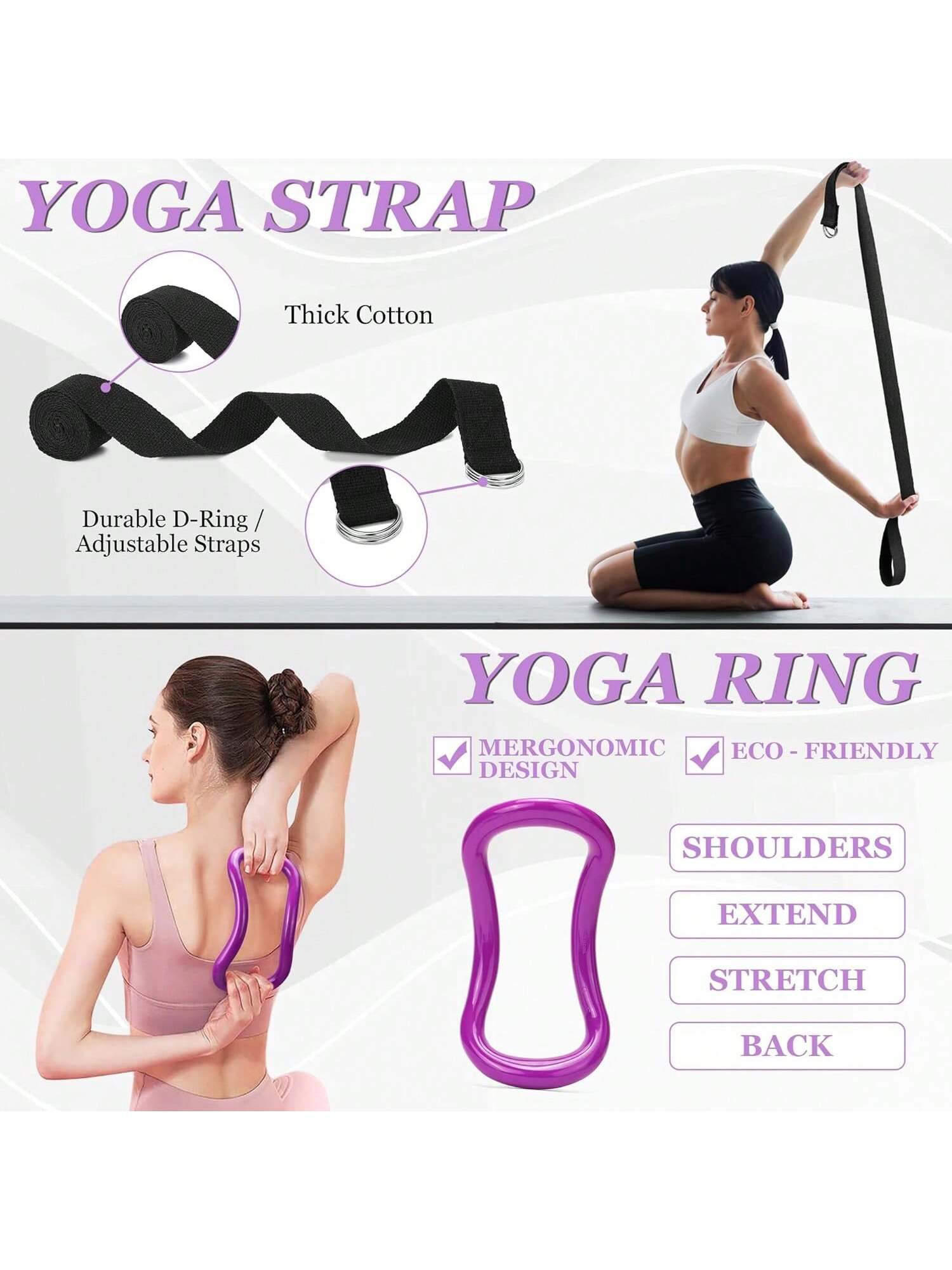 Yoga Wheel 12 In 1 Set With Back Roller For Pain Relief