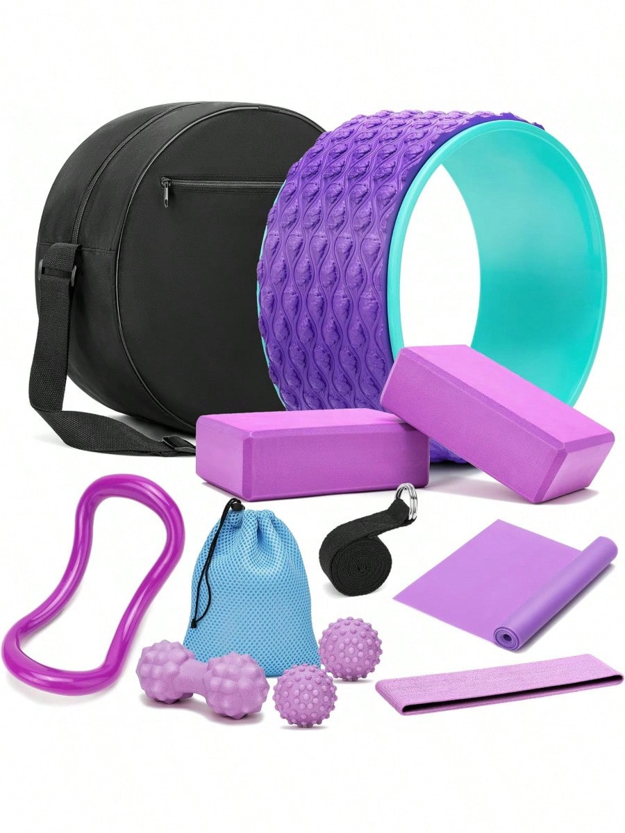 Yoga Wheel 12 In 1 Set With Back Roller For Pain Relief