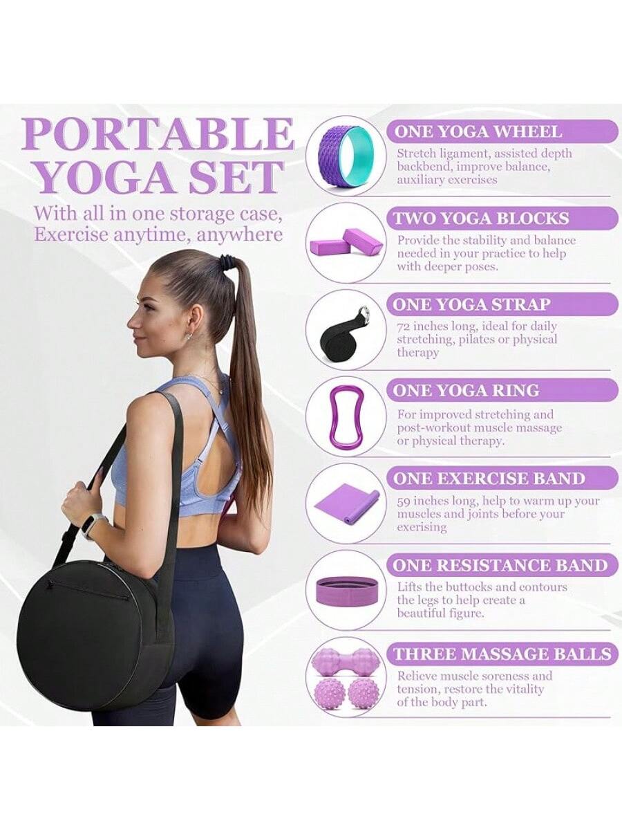 Yoga Wheel 12 In 1 Set With Back Roller For Pain Relief