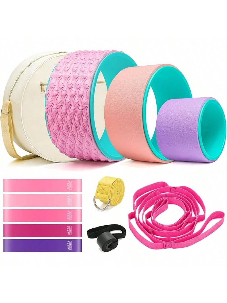Yoga Wheel 12 In 1 Set With Back Roller For Pain Relief