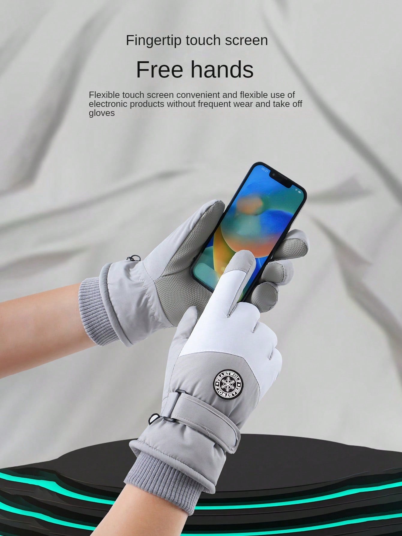 1 Pair Winter Ski Gloves, Touchscreen, Waterproof, Warm