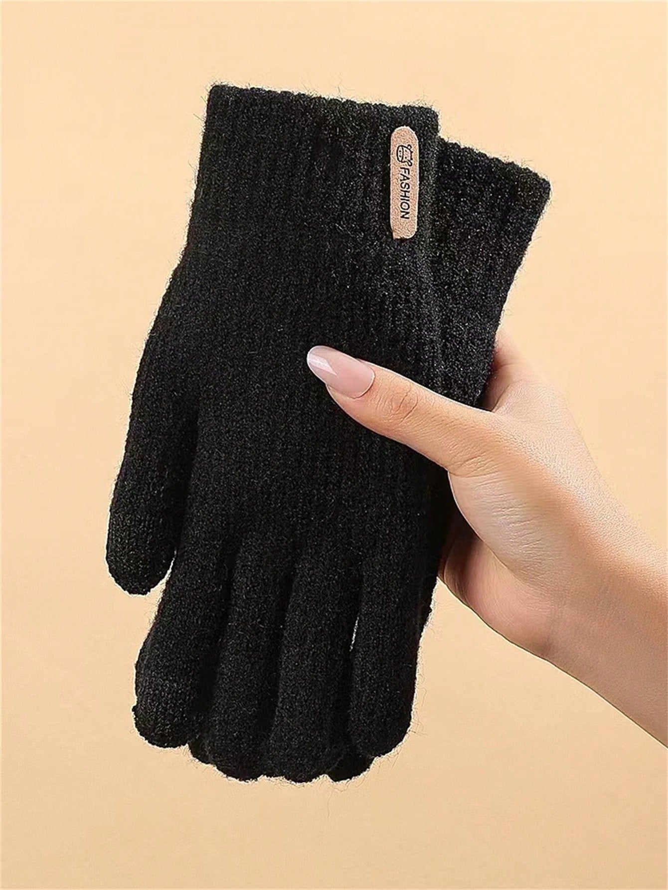 Candy-Colored Knitted Warm Gloves For Women, Thermal Lined, Touch Screen Fingers, Winter Cold-Proof