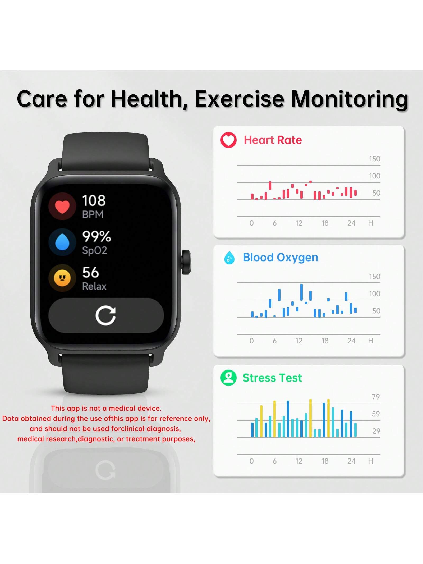 Faweio Smart Watch For Men Women, Answer Make Call, Alexa Built-In, 1.8" Touch Screen Fitness Tracker For Iphone Android With 100 Sport Modes,Sleep Monitor, IP68 Waterproof Watch