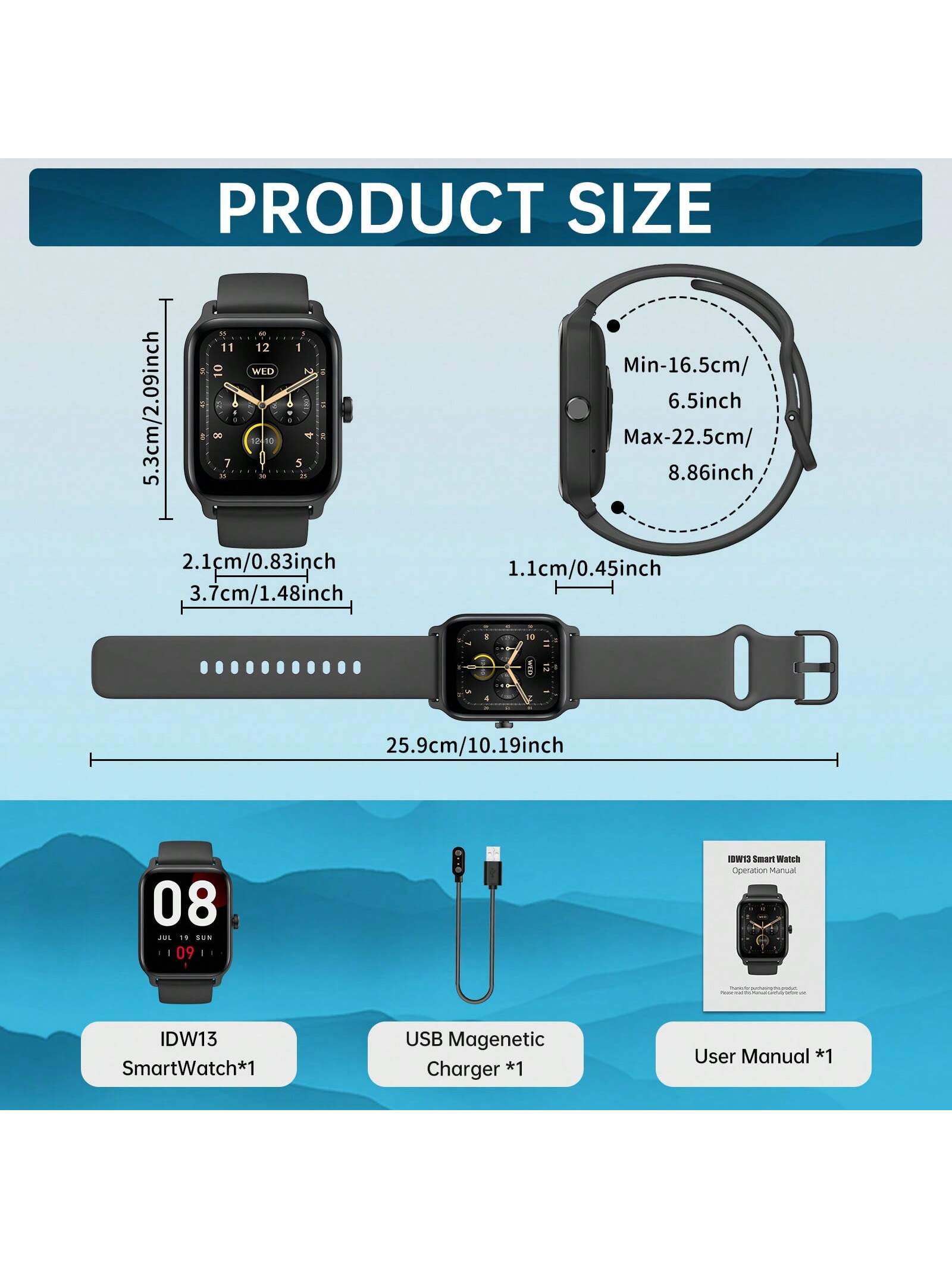 Faweio Smart Watch For Men Women, Answer Make Call, Alexa Built-In, 1.8" Touch Screen Fitness Tracker For Iphone Android With 100 Sport Modes,Sleep Monitor, IP68 Waterproof Watch