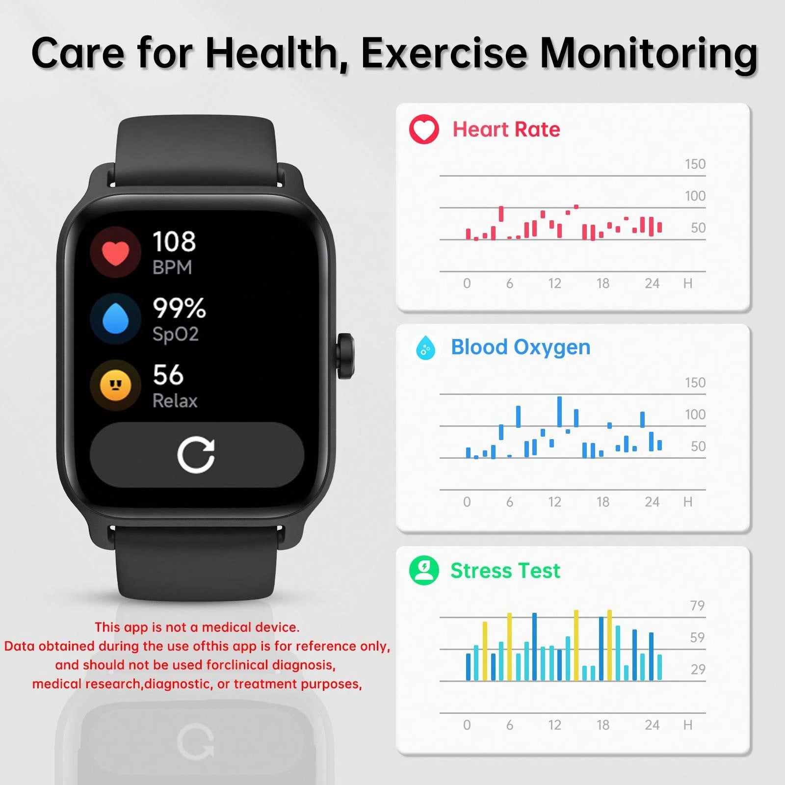 Faweio Smart Watch For Men Women, Answer Make Call, Alexa Built-In, 1.8" Touch Screen Fitness Tracker For Iphone Android With 100 Sport Modes,Sleep Monitor, IP68 Waterproof Watch