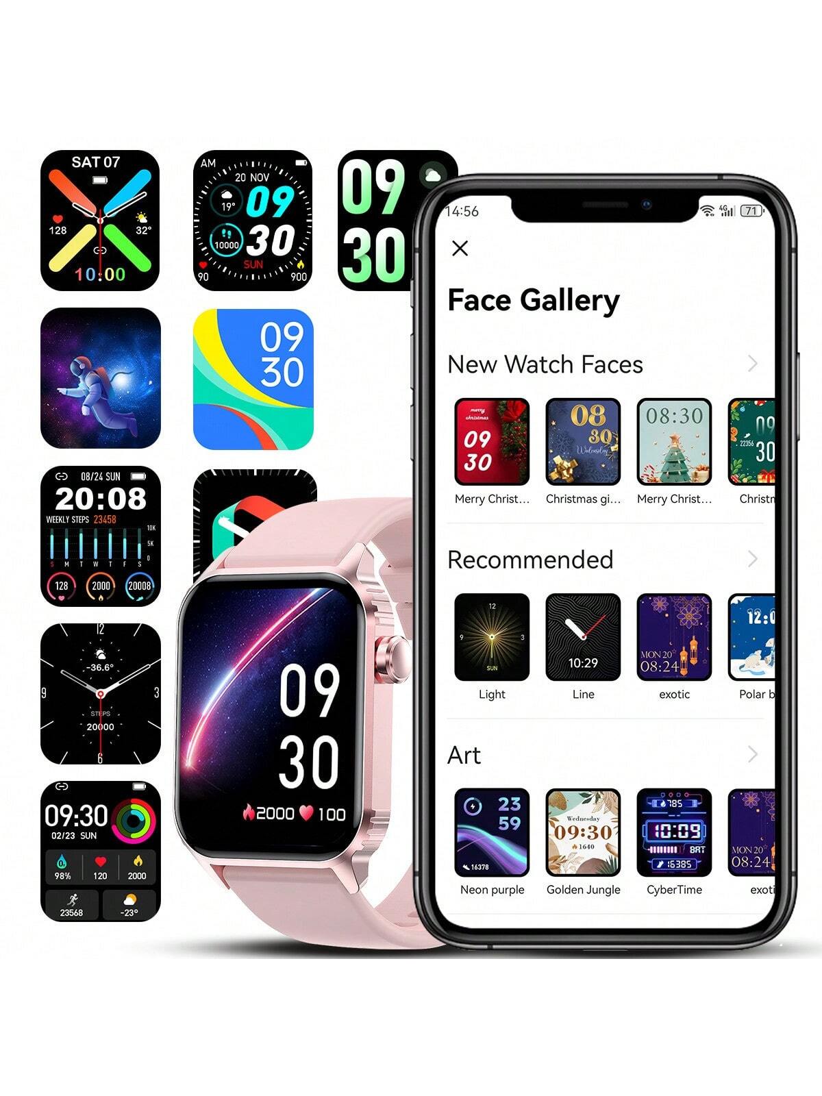 Nerunsa P66 Smart Watch Answer/Make Calls, 1.85" Smart Watches For Women And Men, Fitness Watch SpO2/Heart Rate/Sleep Monitor, 112 Sport Modes, Calorie/Step Counter, IP7 Waterproof Fitness Tracker For Android IOS