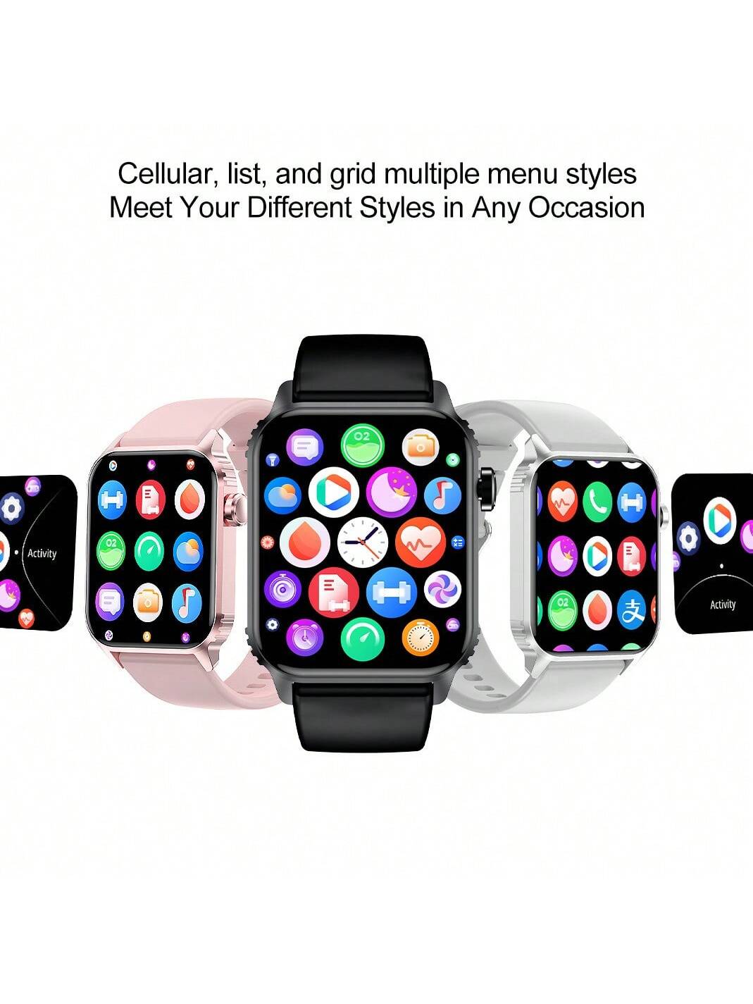 Nerunsa P66 Smart Watch Answer/Make Calls, 1.85" Smart Watches For Women And Men, Fitness Watch SpO2/Heart Rate/Sleep Monitor, 112 Sport Modes, Calorie/Step Counter, IP7 Waterproof Fitness Tracker For Android IOS