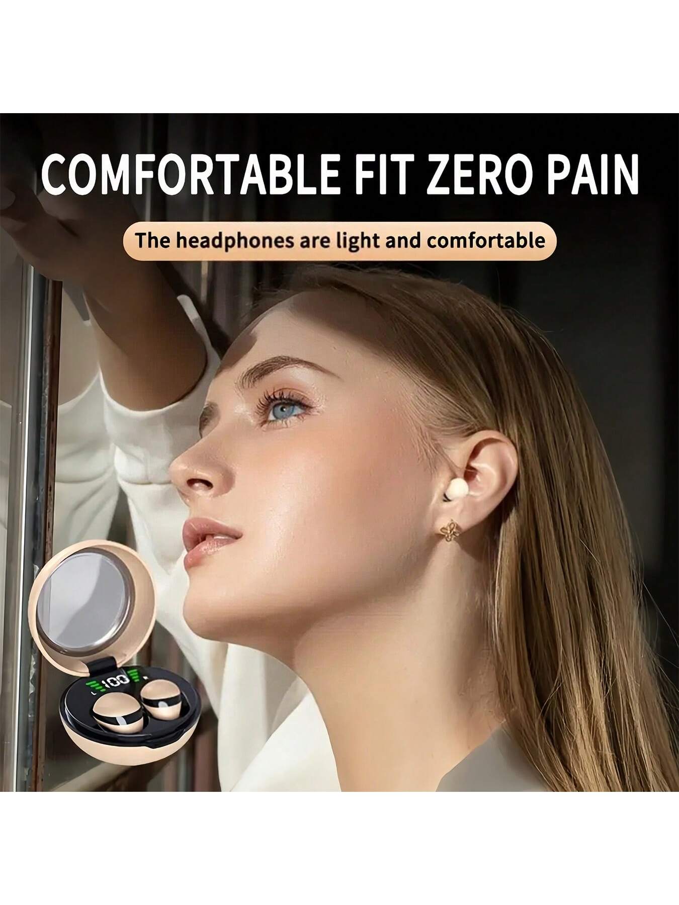 True Wireless Earbuds - Ultra-Compact, Sleep-Friendly, Noise-Cancelling, Long Battery Life - Perfect For Sports
