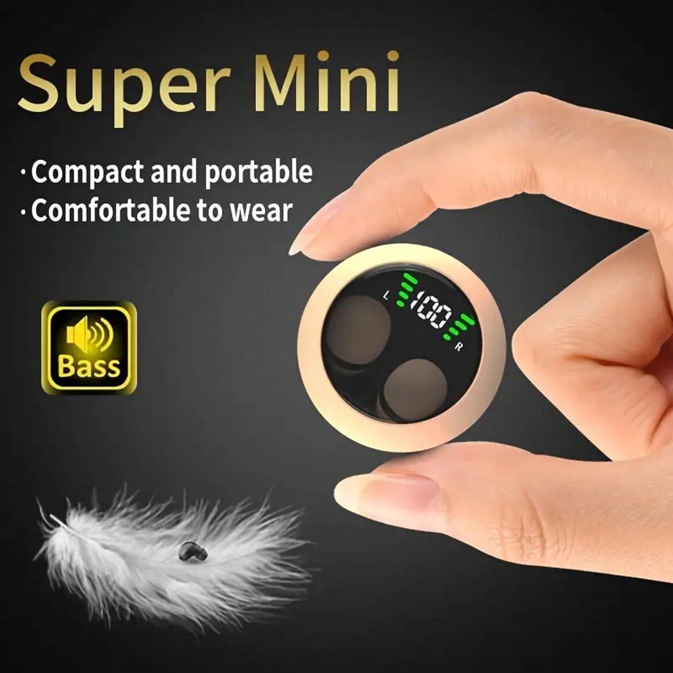True Wireless Earbuds - Ultra-Compact, Sleep-Friendly, Noise-Cancelling, Long Battery Life - Perfect For Sports