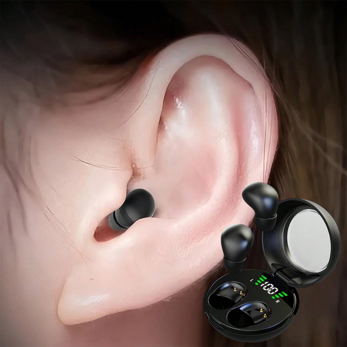 True Wireless Earbuds - Ultra-Compact, Sleep-Friendly, Noise-Cancelling, Long Battery Life - Perfect For Sports