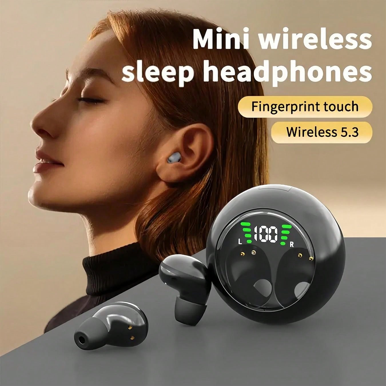 True Wireless Earbuds - Ultra-Compact, Sleep-Friendly, Noise-Cancelling, Long Battery Life - Perfect For Sports