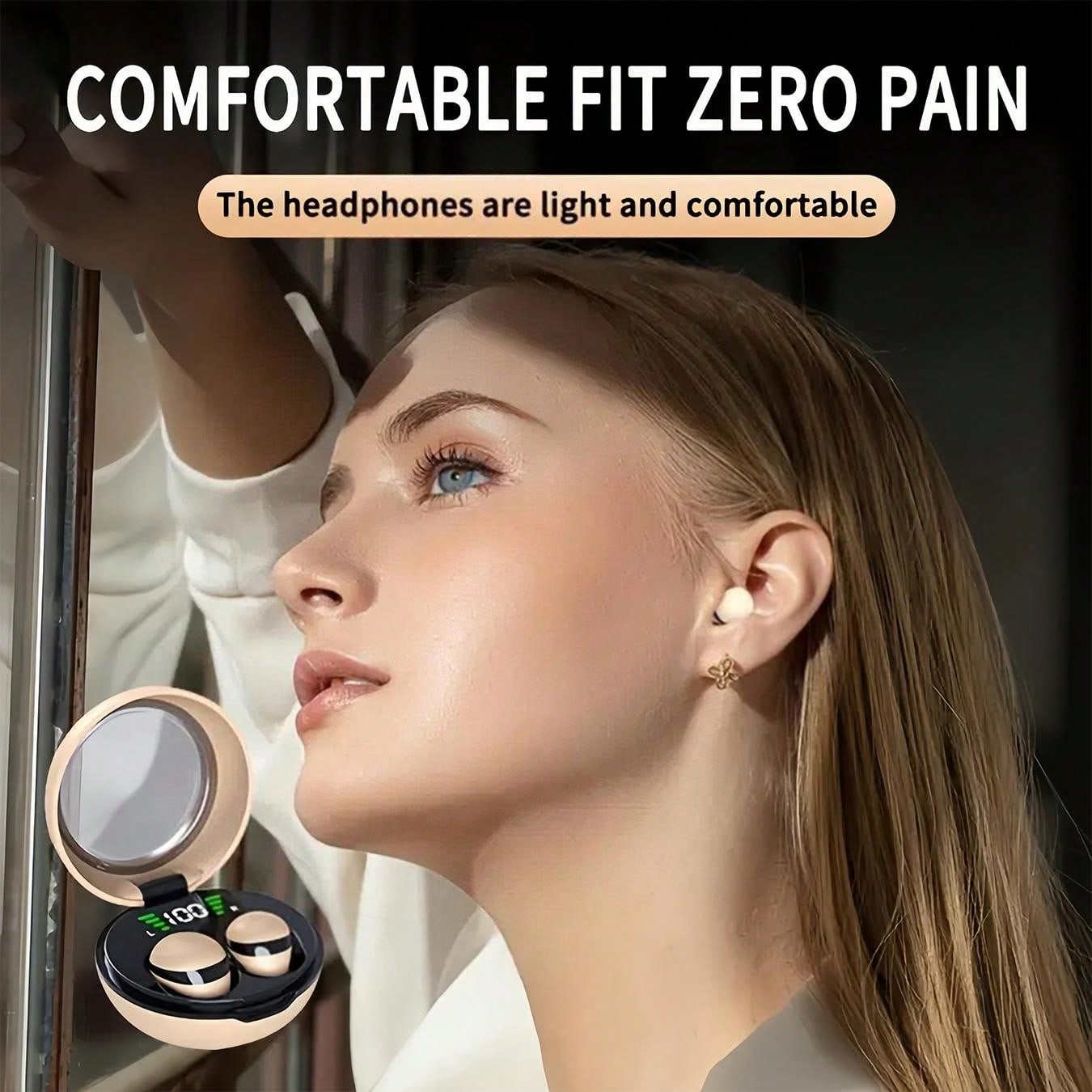 True Wireless Earbuds - Ultra-Compact, Sleep-Friendly, Noise-Cancelling, Long Battery Life - Perfect For Sports