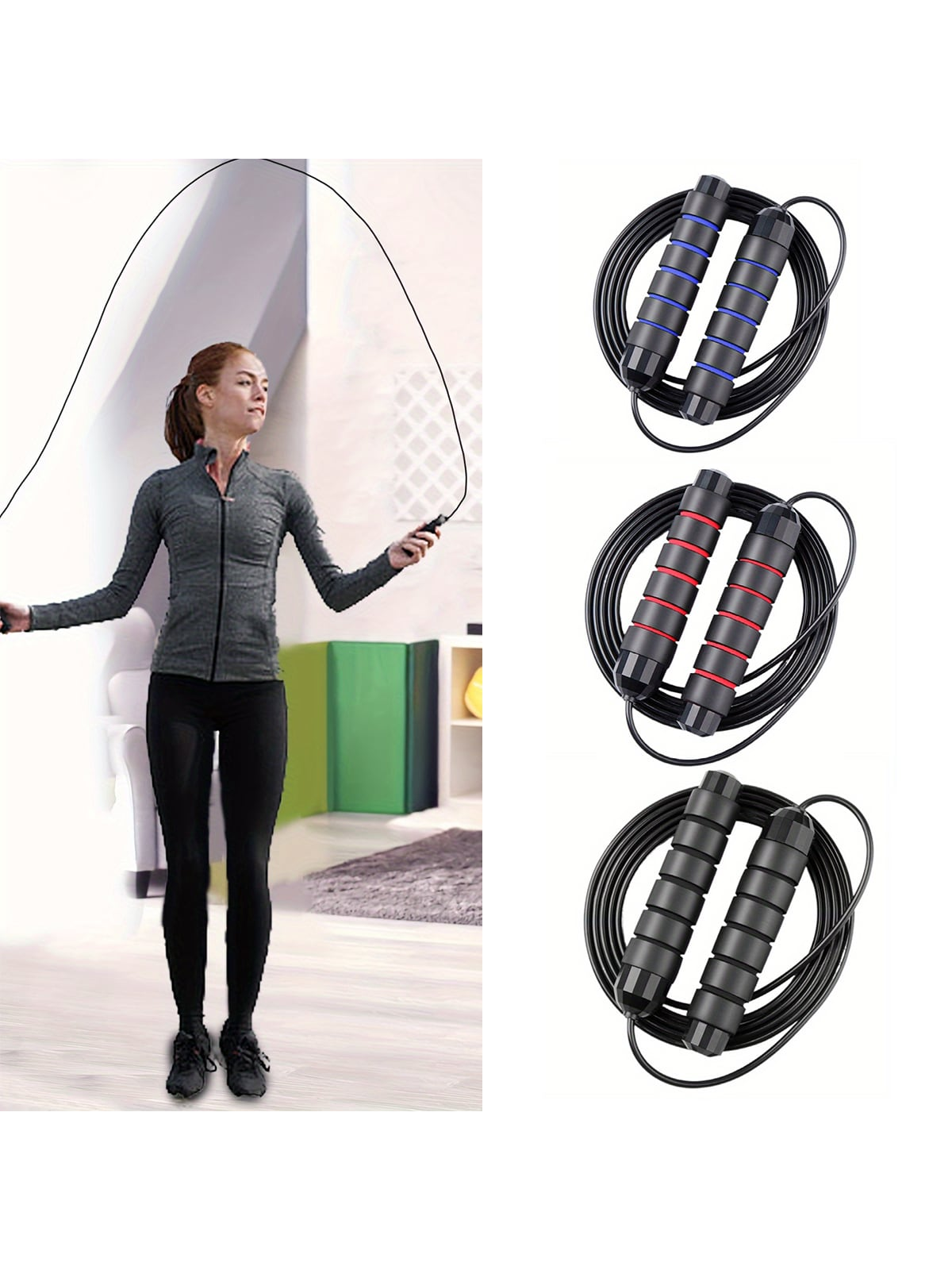 2pcs Professional Steel Wire Jump Rope For Adults - Ideal For Indoor/Outdoor Sports, Fitness Training, And Weight Loss - Lightweight 2.8 Meters Long For Effective Cardio And Weight Loss Training