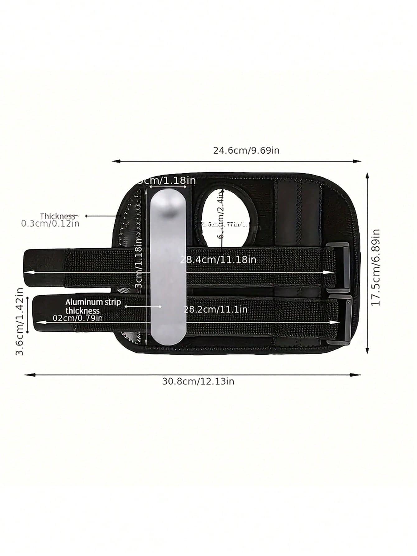 1pc Adjustable Sports Wristbands With Detachable Steel Support - Hook-And-Loop Fastener Closure, Hand Wash Only