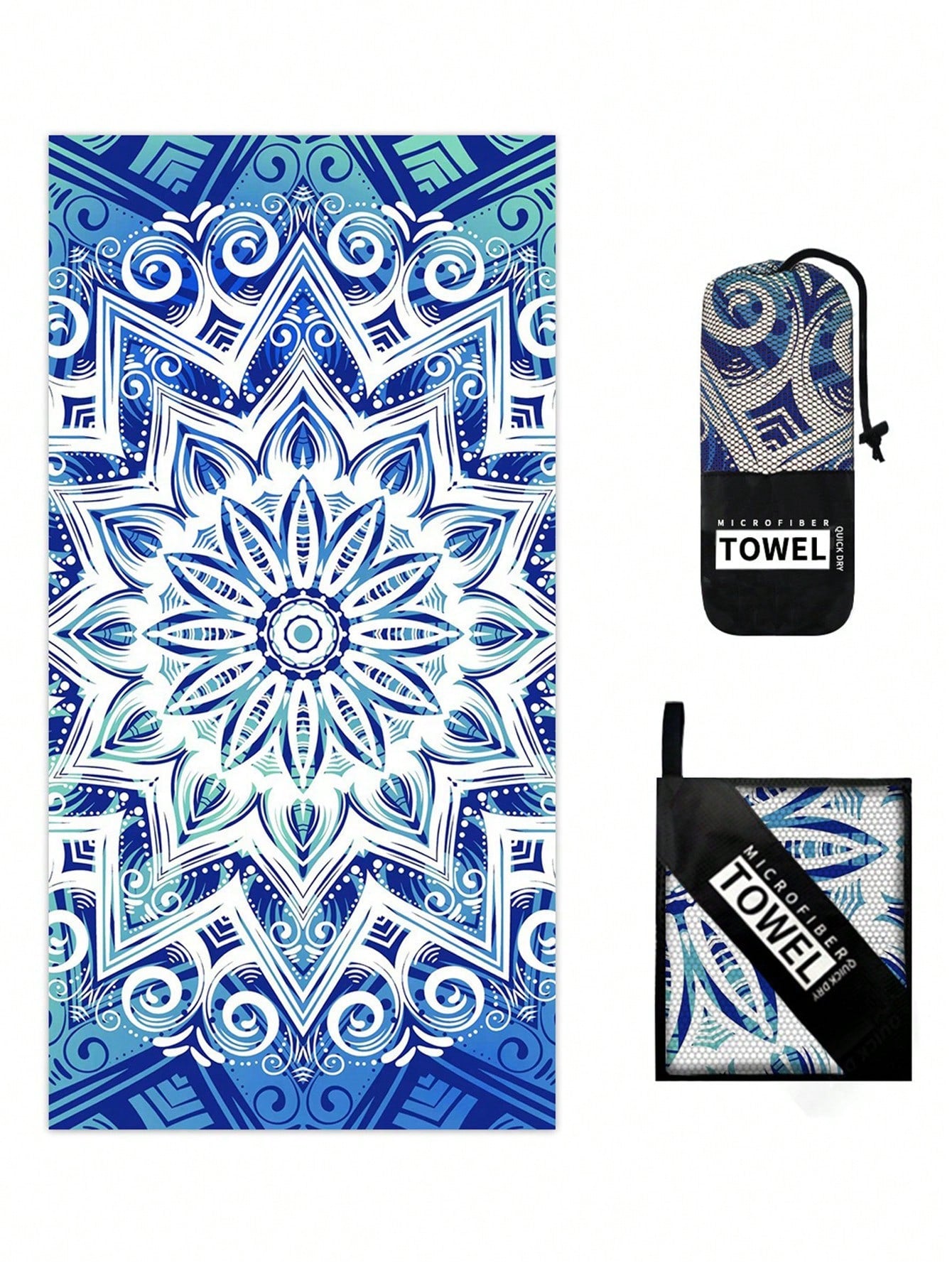 1pc Extra Fine Fiber Printed Quick Dry Towel, Gym Workout Sweat Towel, Outdoor Swimming Beach Towel, Soft Absorbent Bath Towel