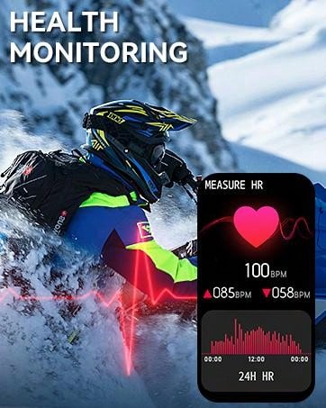 JELLOO JELLOO Military Smart Watches For Men 5ATM Waterproof Tactical Rugged Tactical Sports Smartwatch 1.71" HD Fitness Tracker With Heart Rate Sleep Monitor Outdoor Smart Watch Compatible With Android IPhone