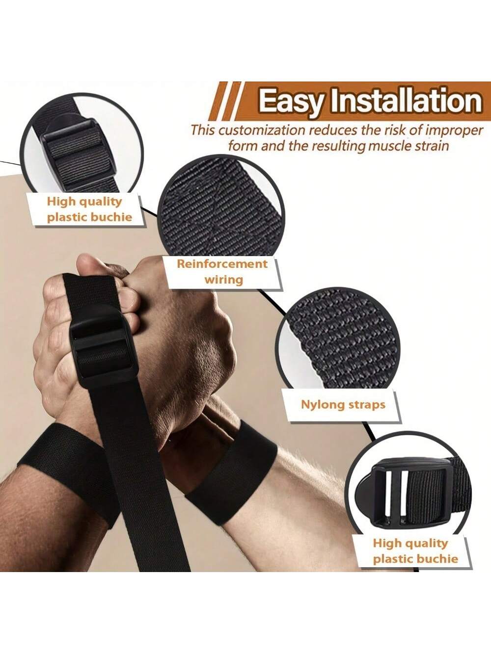 1 Pc Universal Nylon Wrist Support Strap, Non-Slip Grip For Arm Wrestling, 40 Inch Length