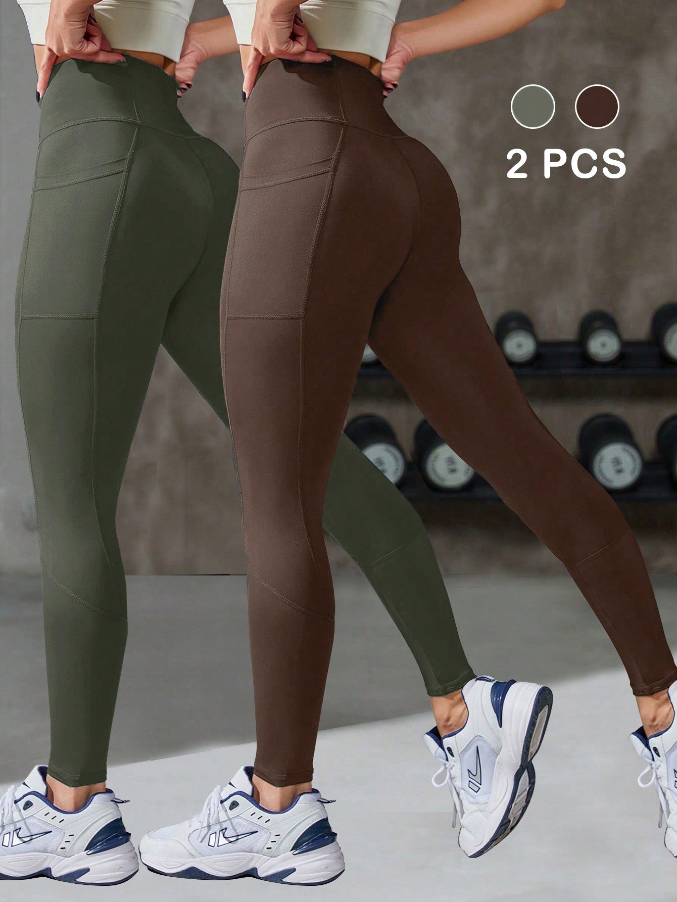 SHEIN Women Solid Color Daily Casual Sports Leggings