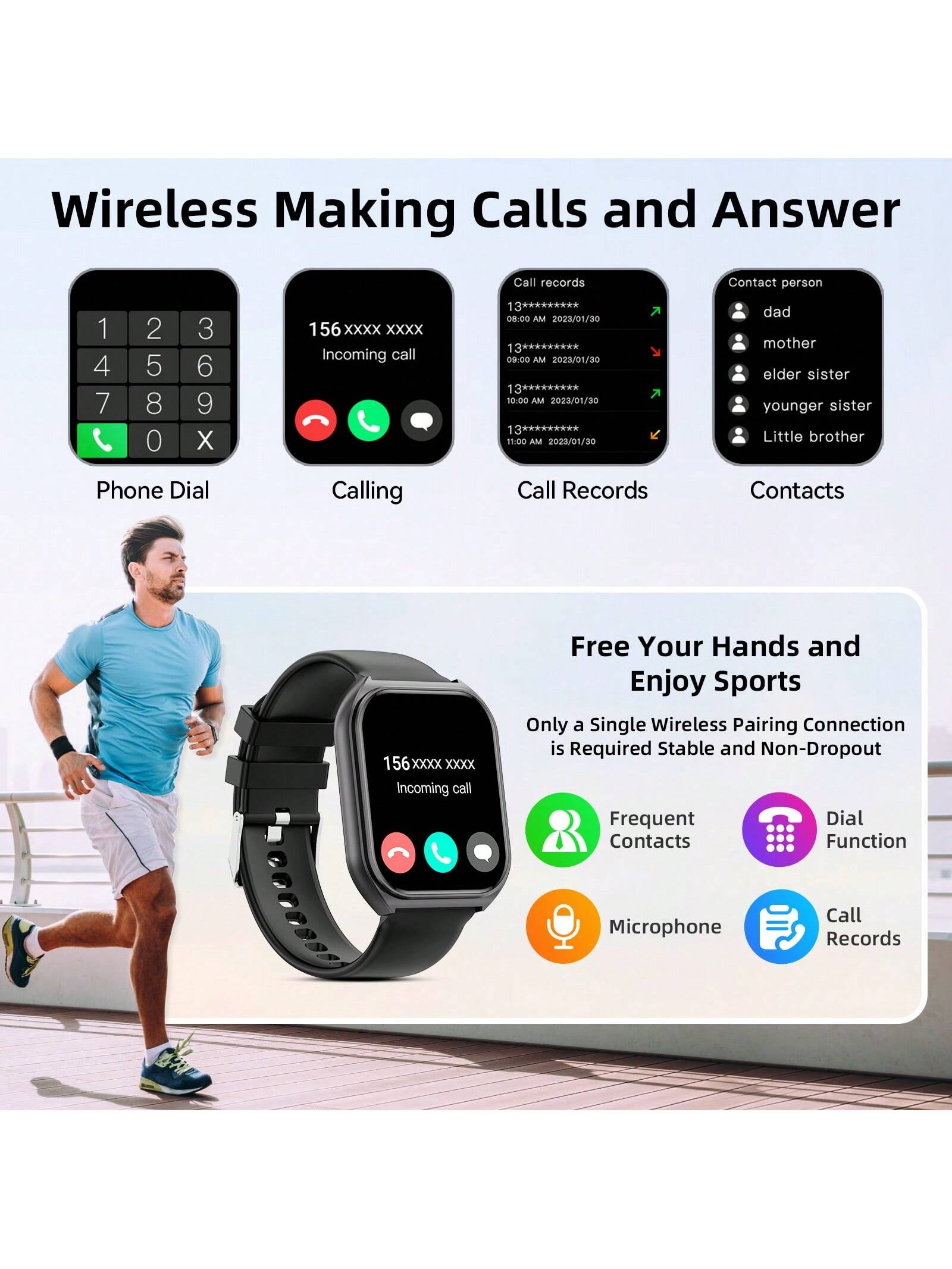 Smart Watch, 1.83 Inch HD Smartwatches For Men Women, (Answer/Make Calls), Fitness Tracker With 24 Sport Modes, Health Monitor Fitness Watch Calorie/Sleep Monitor Smartwatch For Android IOS