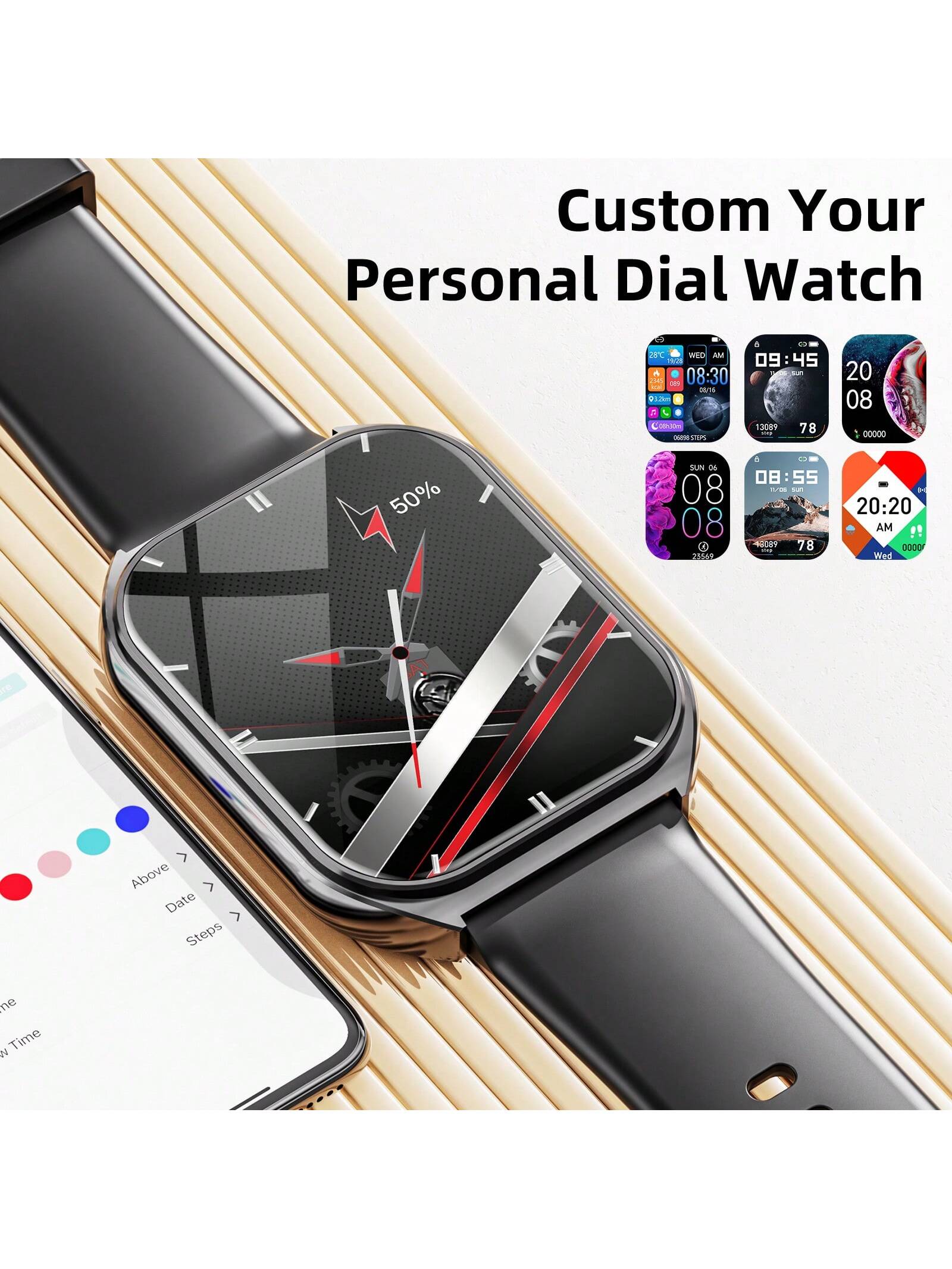 Smart Watch, 1.83 Inch HD Smartwatches For Men Women, (Answer/Make Calls), Fitness Tracker With 24 Sport Modes, Health Monitor Fitness Watch Calorie/Sleep Monitor Smartwatch For Android IOS