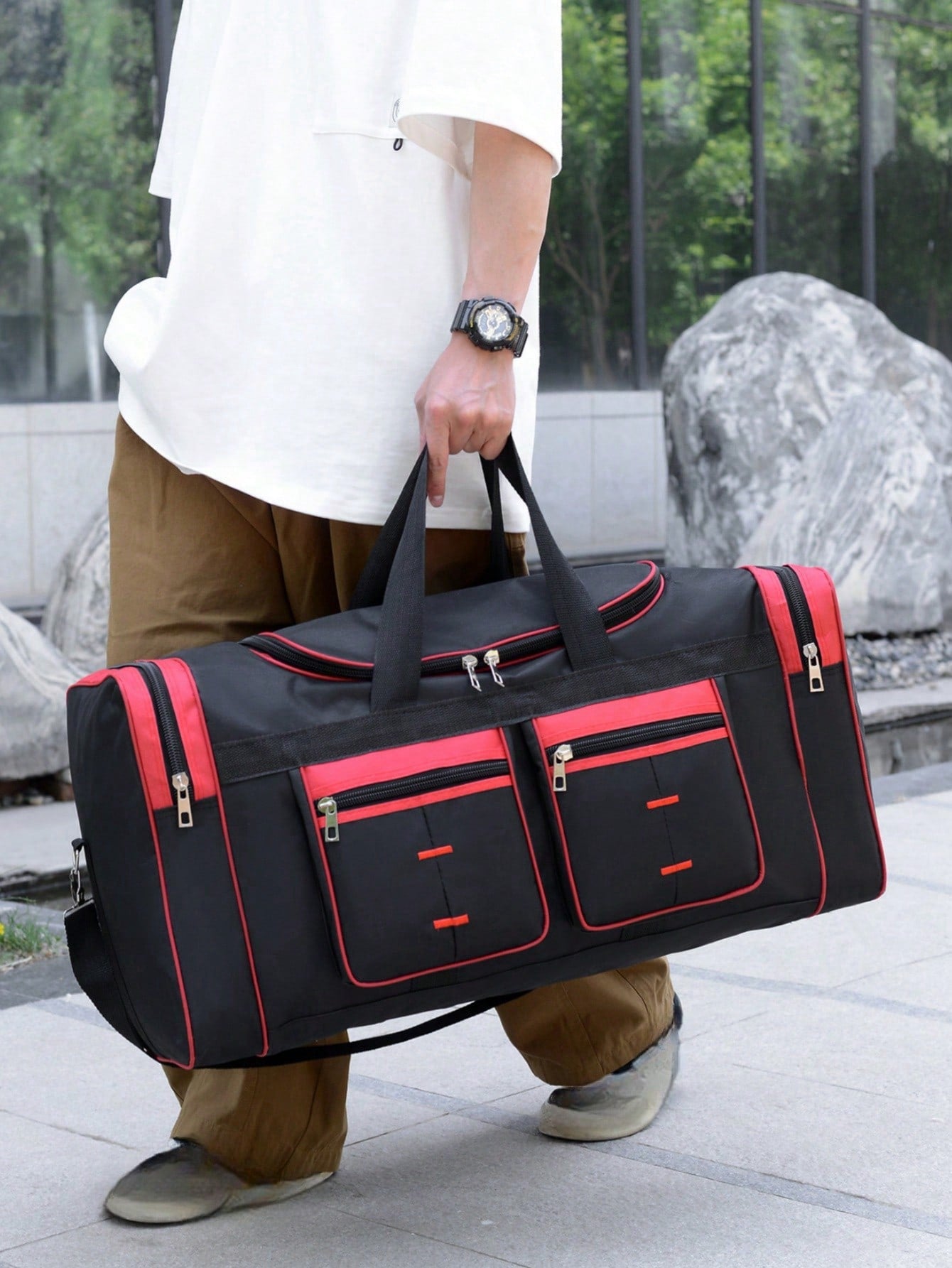 New Fashion Versatile Tote Bag, Casual Chic Niche Simple Lightweight Large Capacity Sports Gym Yoga Bag With Multiple Pockets, One Shoulder Handbag, Water-Resistant And Durable For Commute, Travel, Weekender