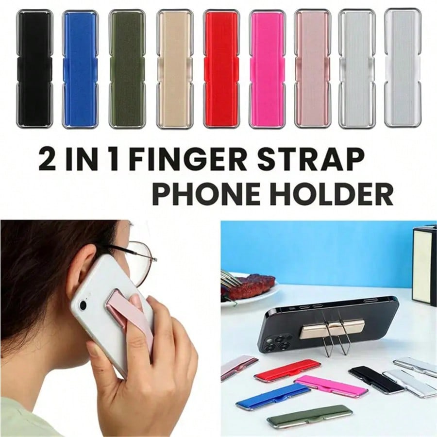 SONH Universal Elastic Wrist Strap With Phone Holder, Finger Grip Stand For Smartphones, IPhones, Tablets
